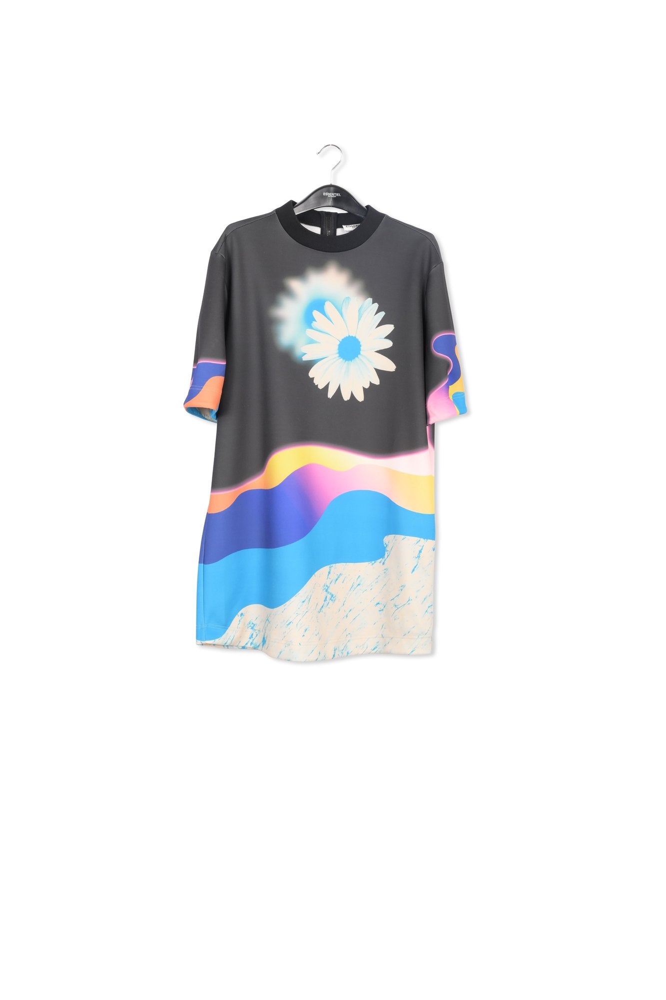 Robe noire à imprimé multicolore RE—SSENTIEL | Essentiel second hand