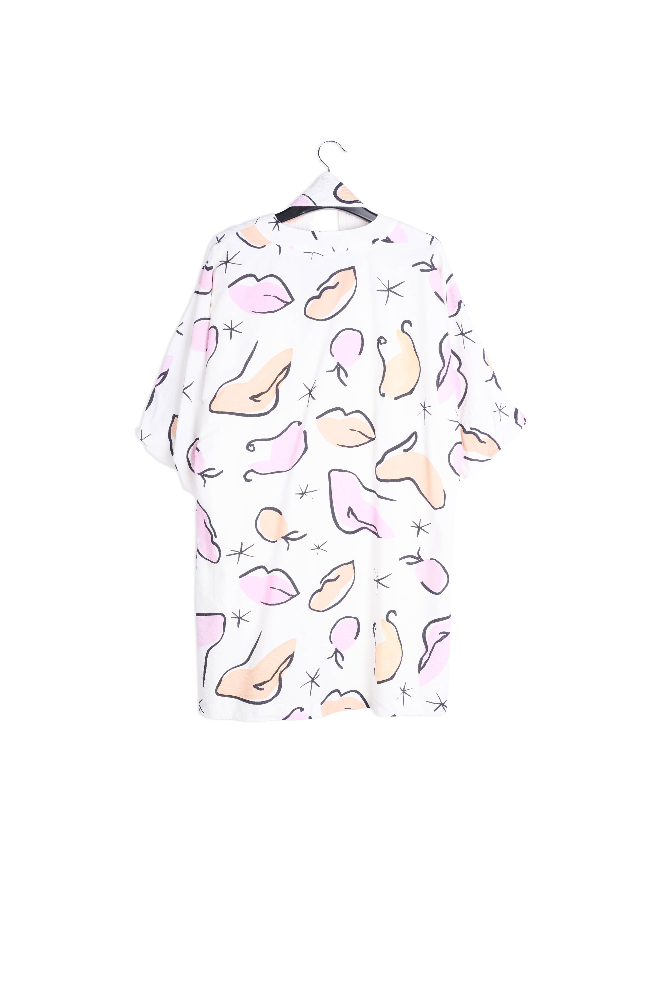 Witte mini-jurk met abstracte print RE—SSENTIEL | Essentiel second hand