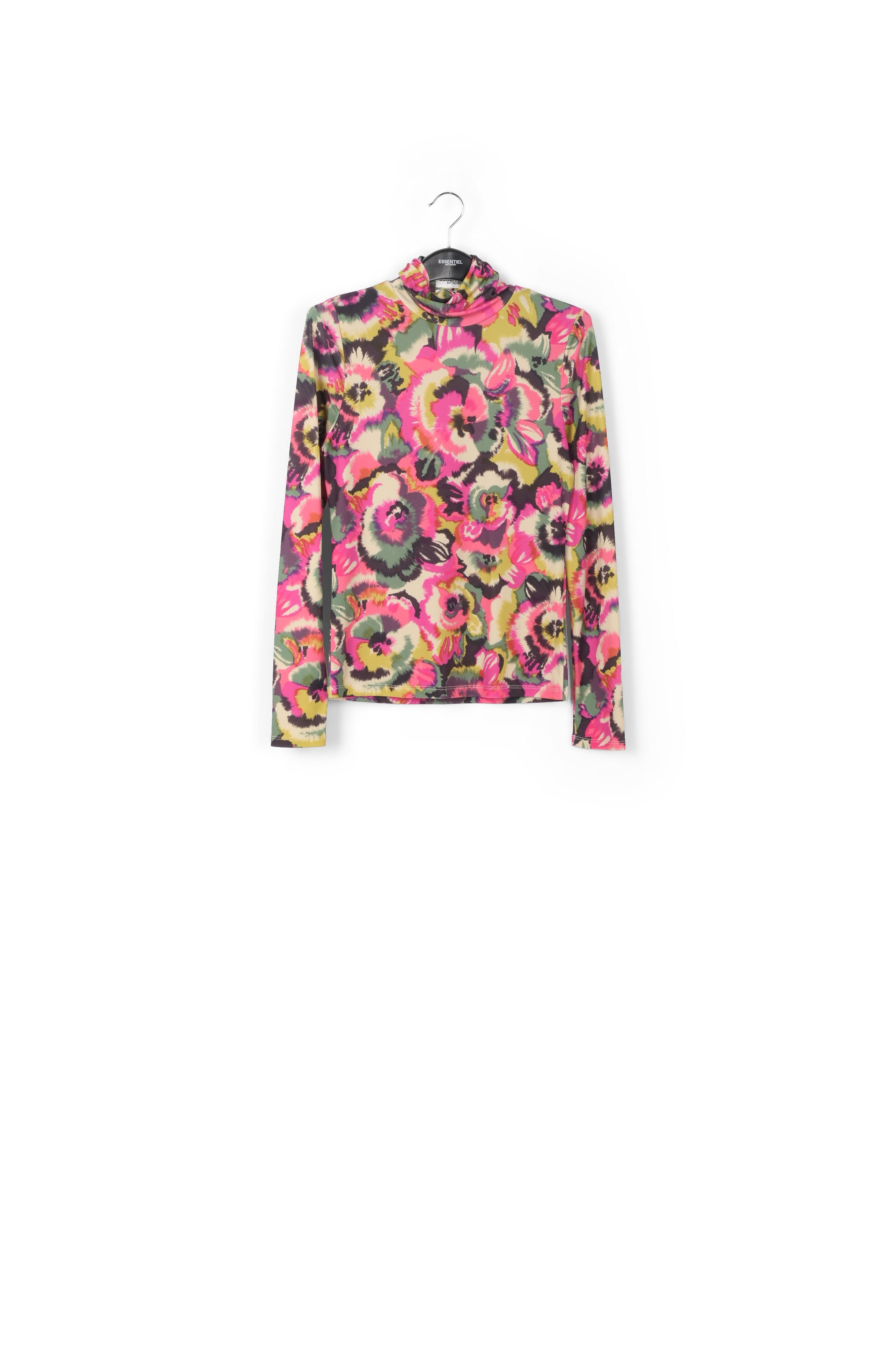 Multicolor floral-print turtleneck top RE—SSENTIEL | Essentiel second hand