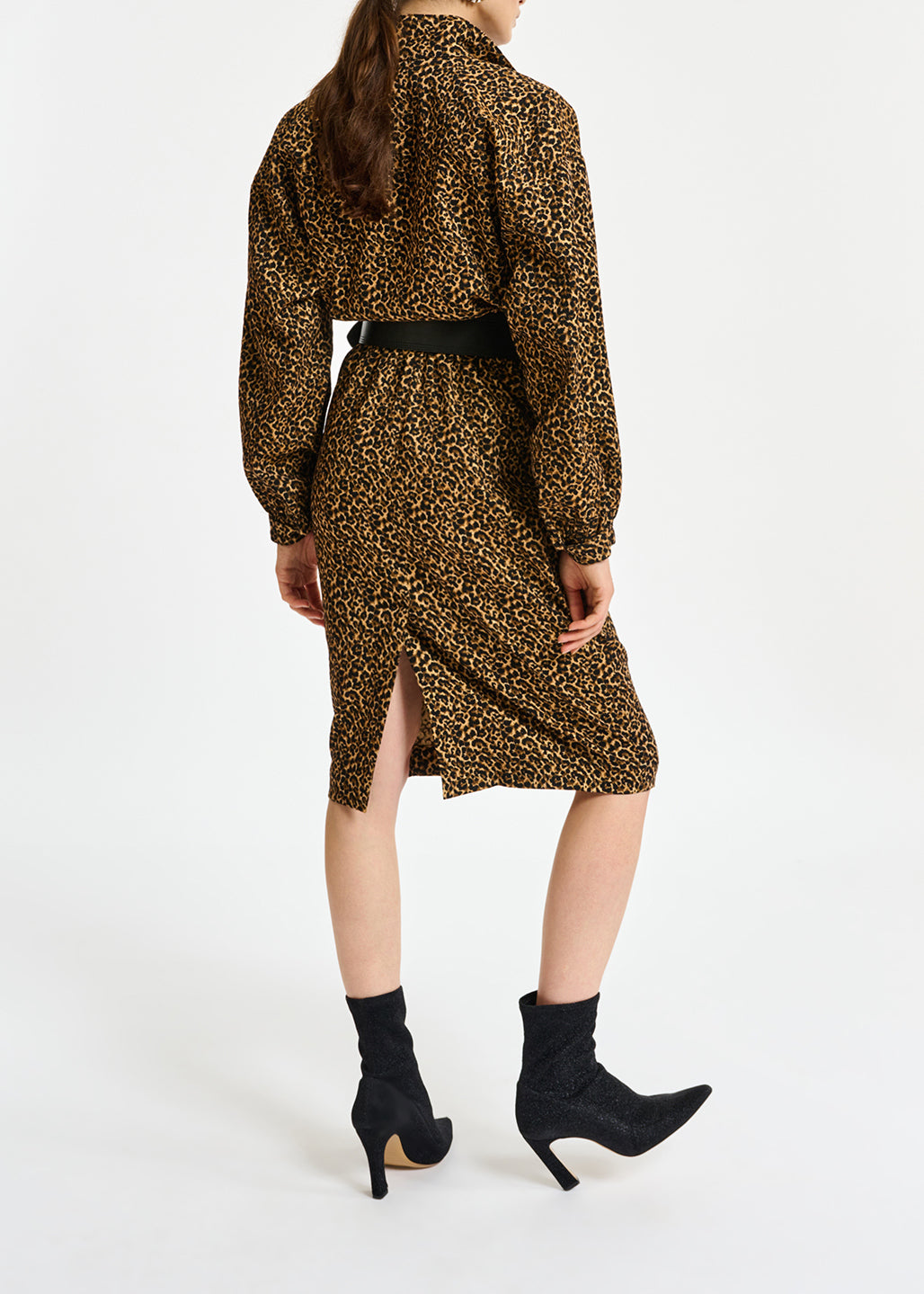 Jacquard knee-length dress with leopard motif RE—SSENTIEL | Essentiel second hand