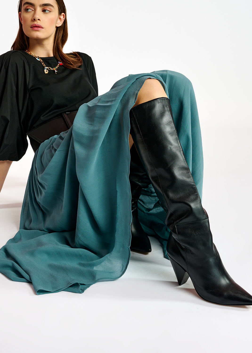 Bleu maxi-length skirt RE—SSENTIEL | Essentiel second hand