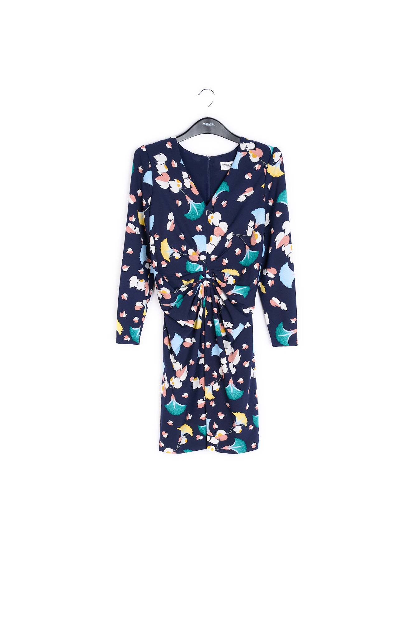 Zwarte mini-jurk met bloemenprint RE—SSENTIEL | Essentiel second hand