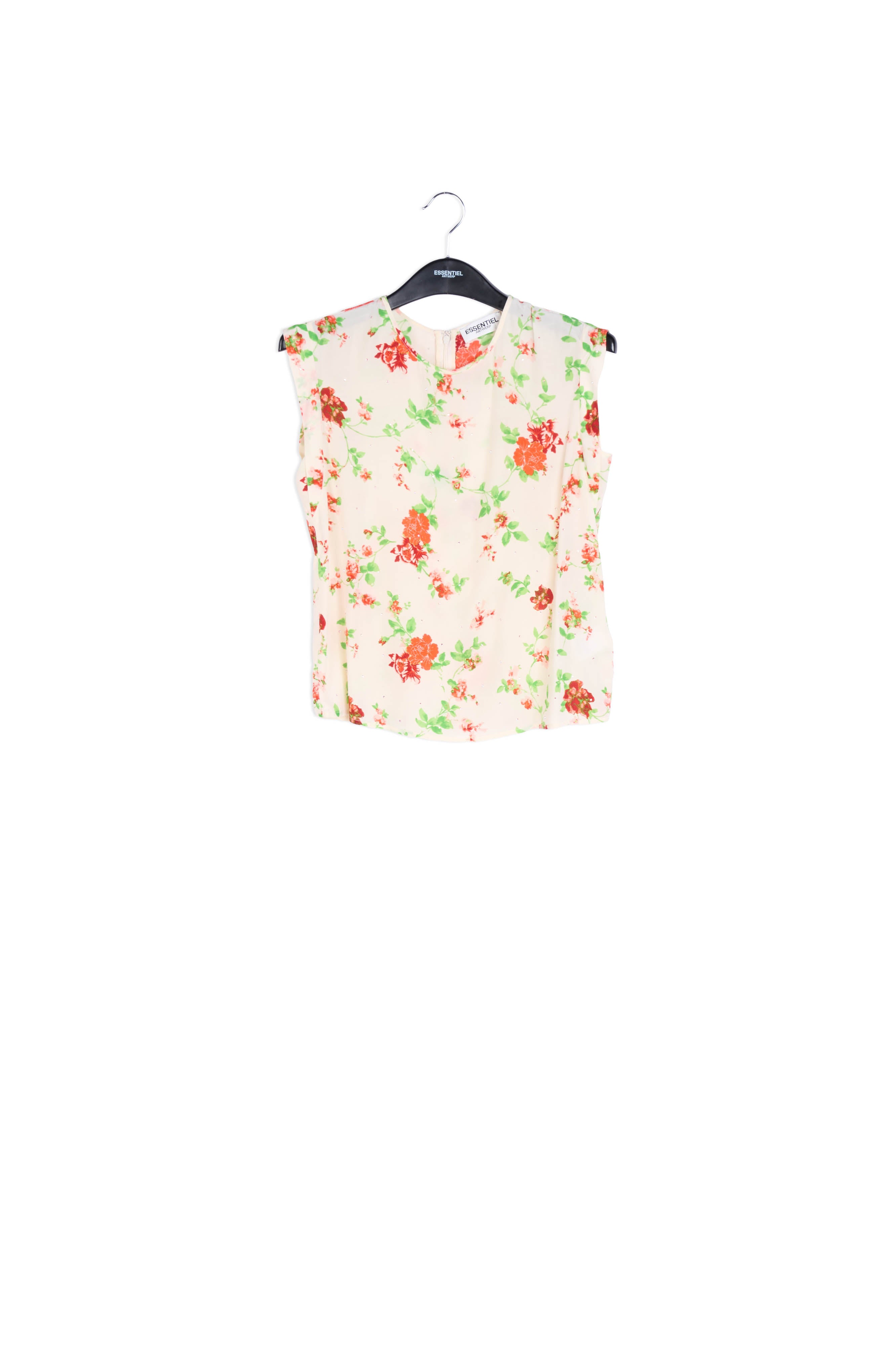 Gebroken witte bloementop met stras RE—SSENTIEL | Essentiel second hand