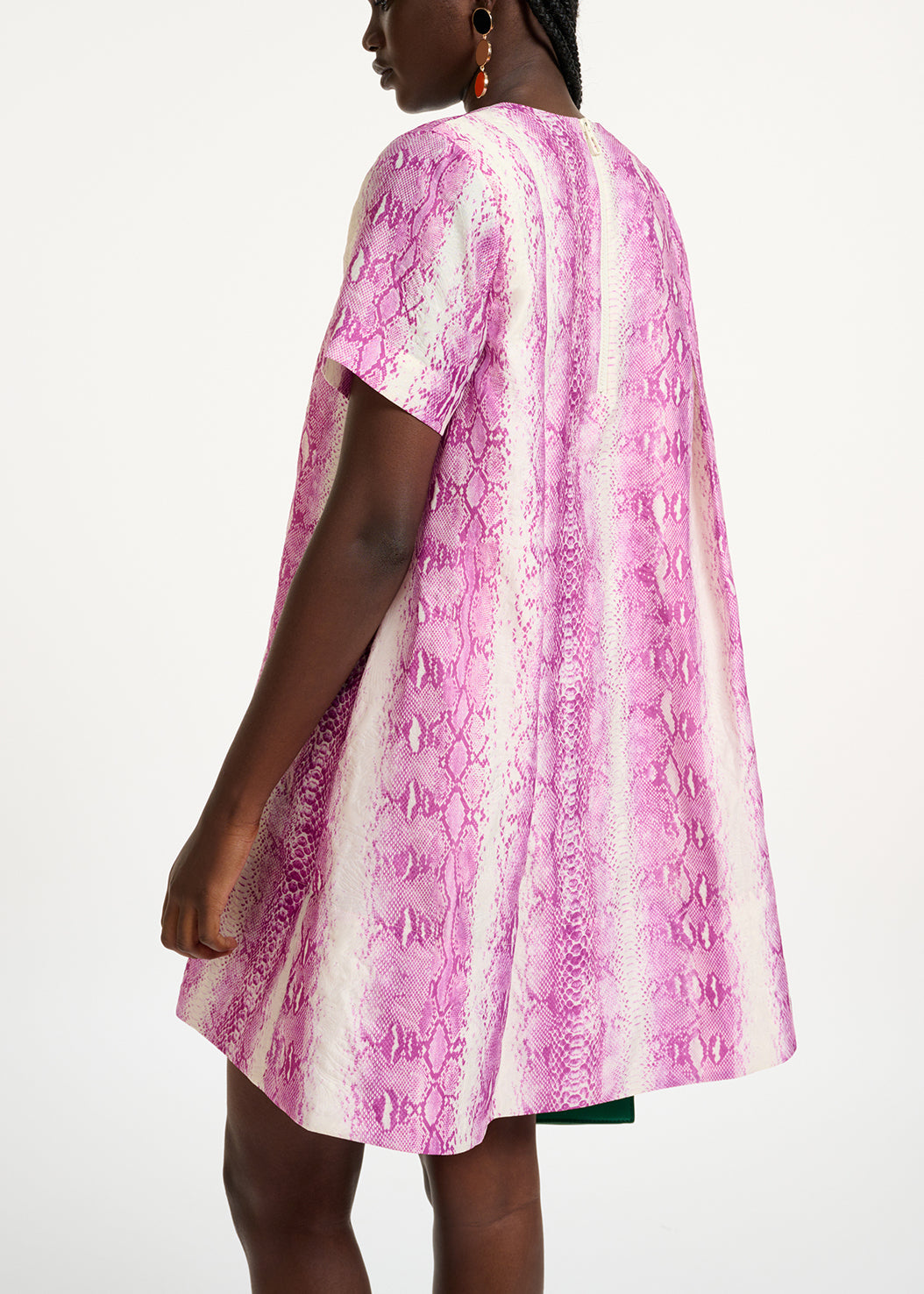 Mini-robe à imprimé serpent blanc et violet RE—SSENTIEL | Essentiel second hand