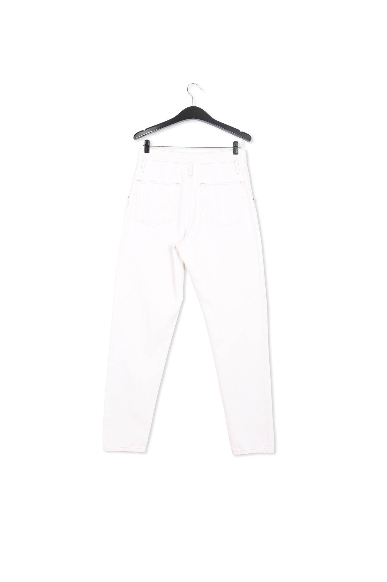 Off-white belted carrot-shaped high-rise jeans RE—SSENTIEL | Essentiel second hand