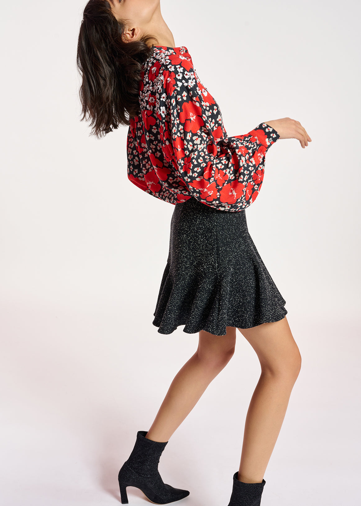 Black bouclé mini skirt RE—SSENTIEL | Essentiel second hand