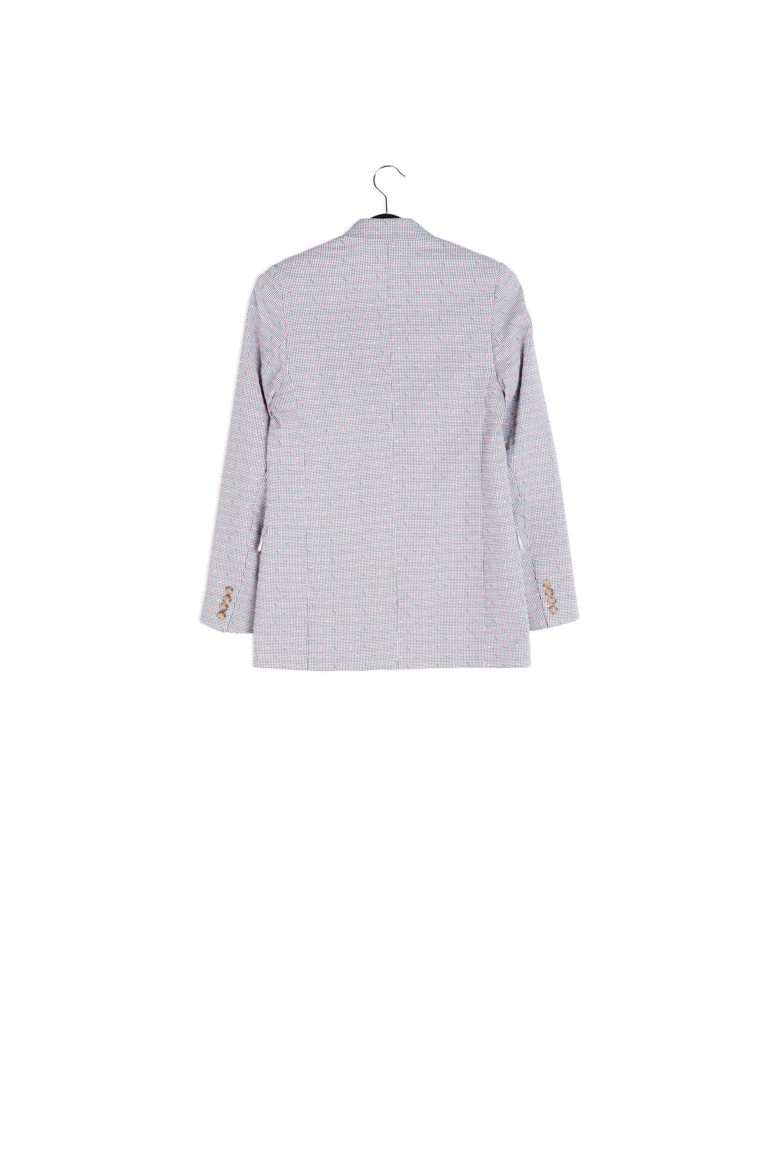 Veste croisée à imprimé vichy blanc cassé et noir RE—SSENTIEL | Essentiel second hand