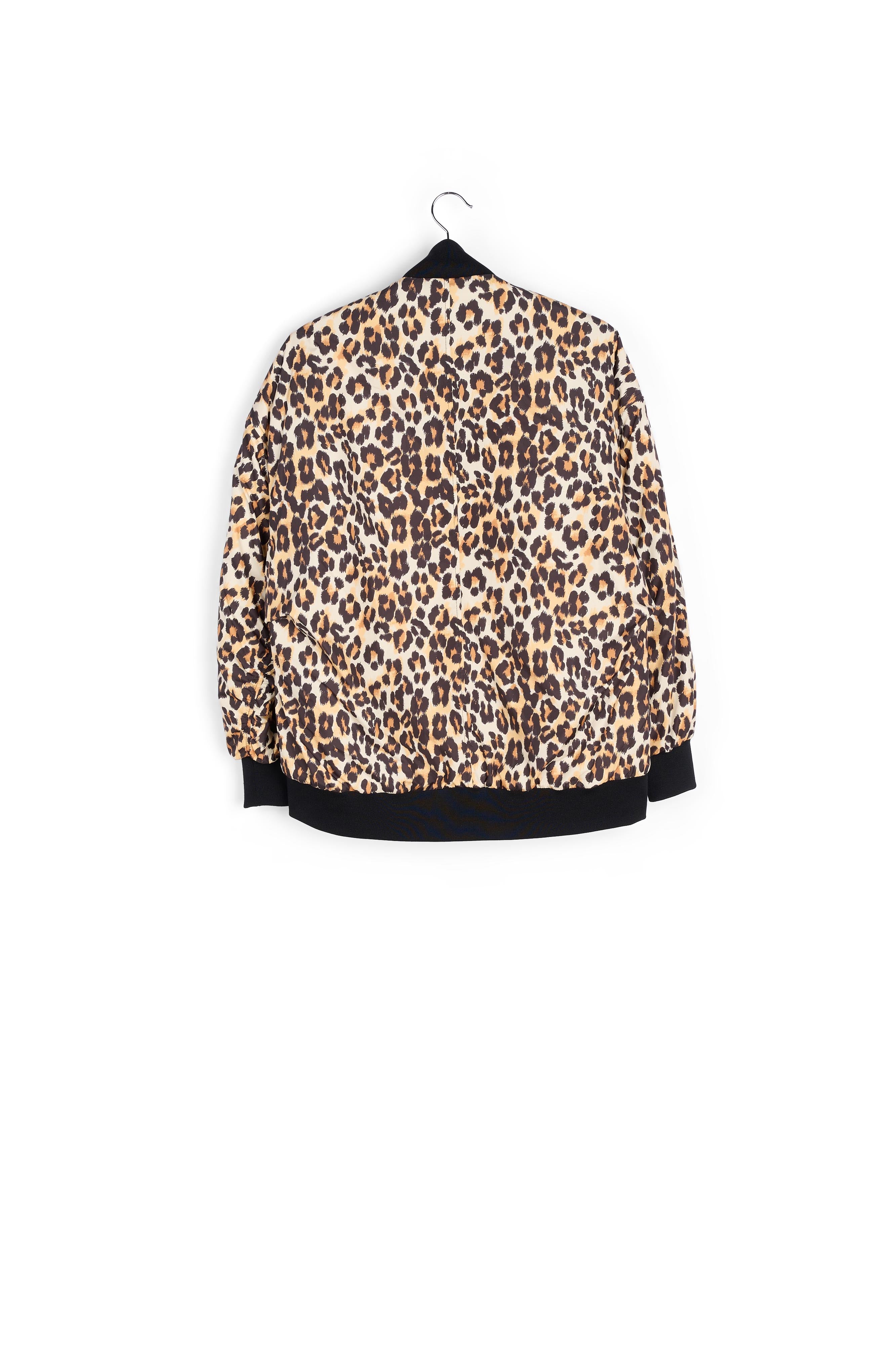 Leopard-print oversized bomber jacket RE—SSENTIEL | Essentiel second hand