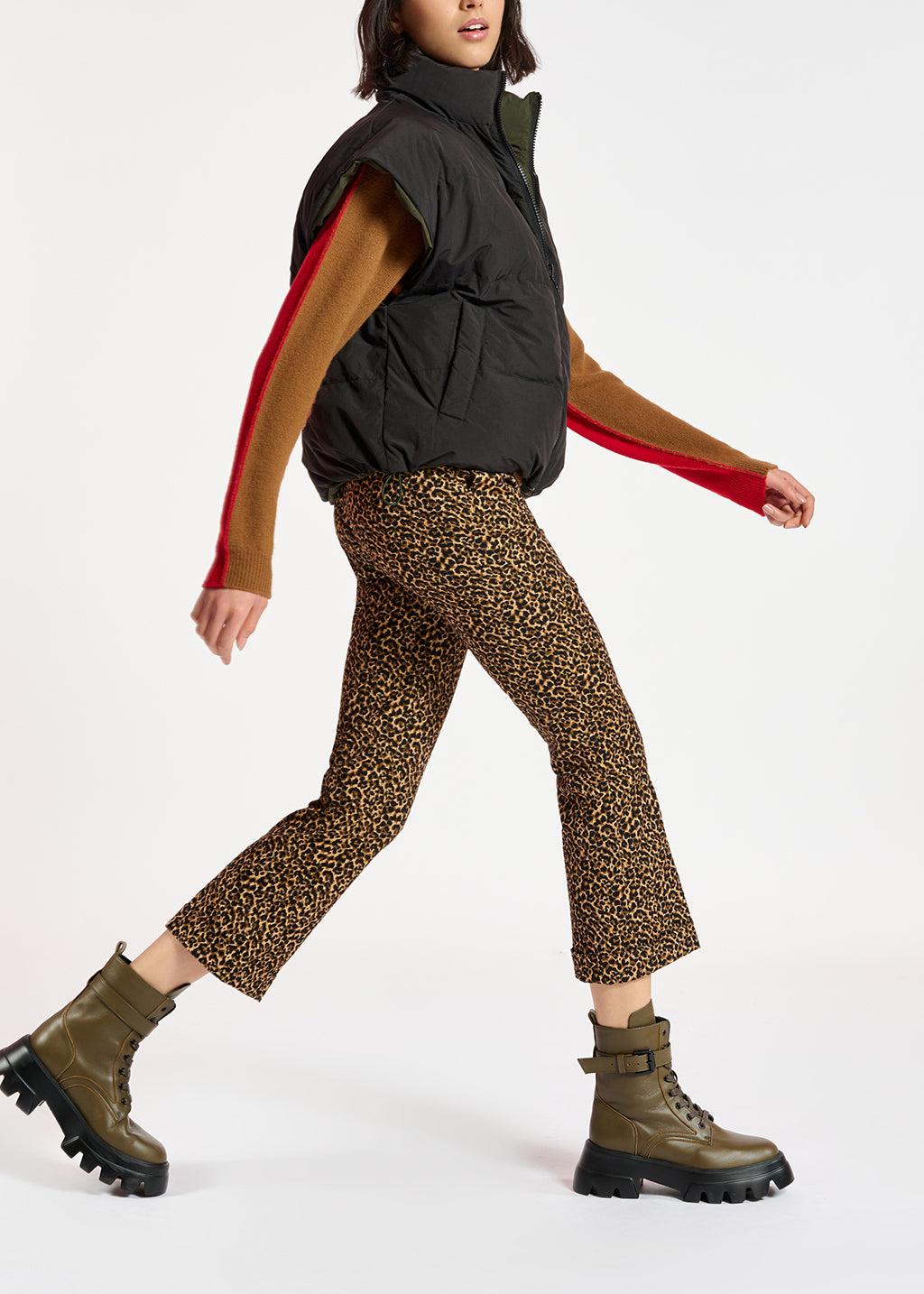 Black and khaki reversible puffer vest RE—SSENTIEL | Essentiel second hand