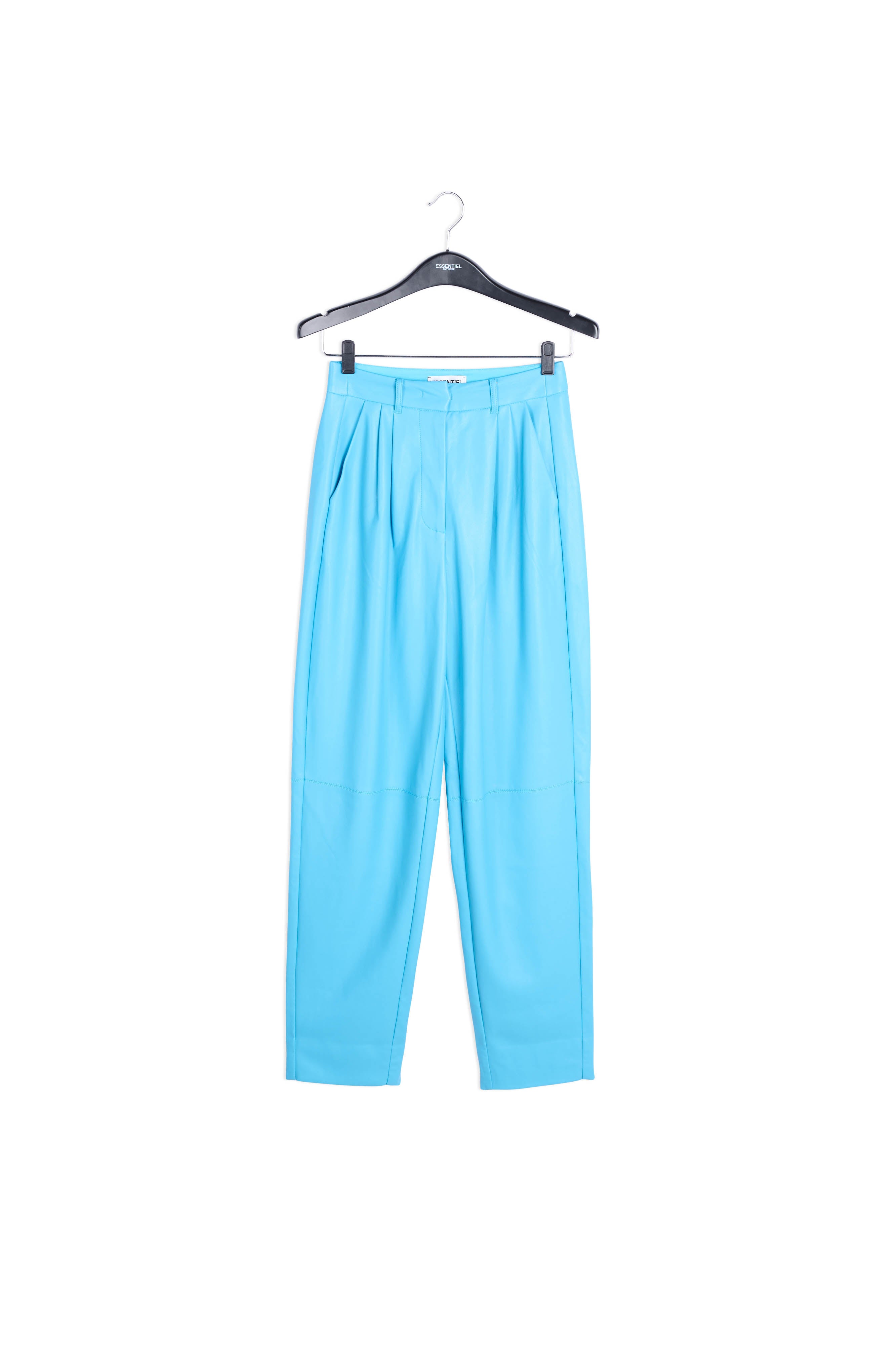 Blue faux leather baggy-fit pants RE—SSENTIEL | Essentiel second hand