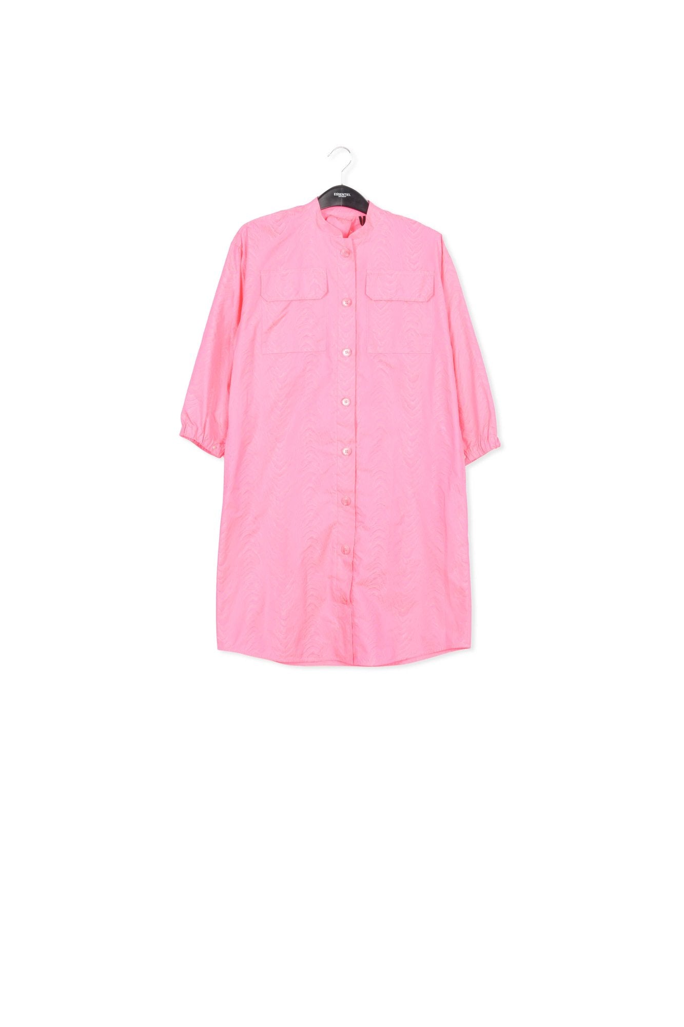 Neon pink jacquard shirt dress RE—SSENTIEL | Essentiel second hand