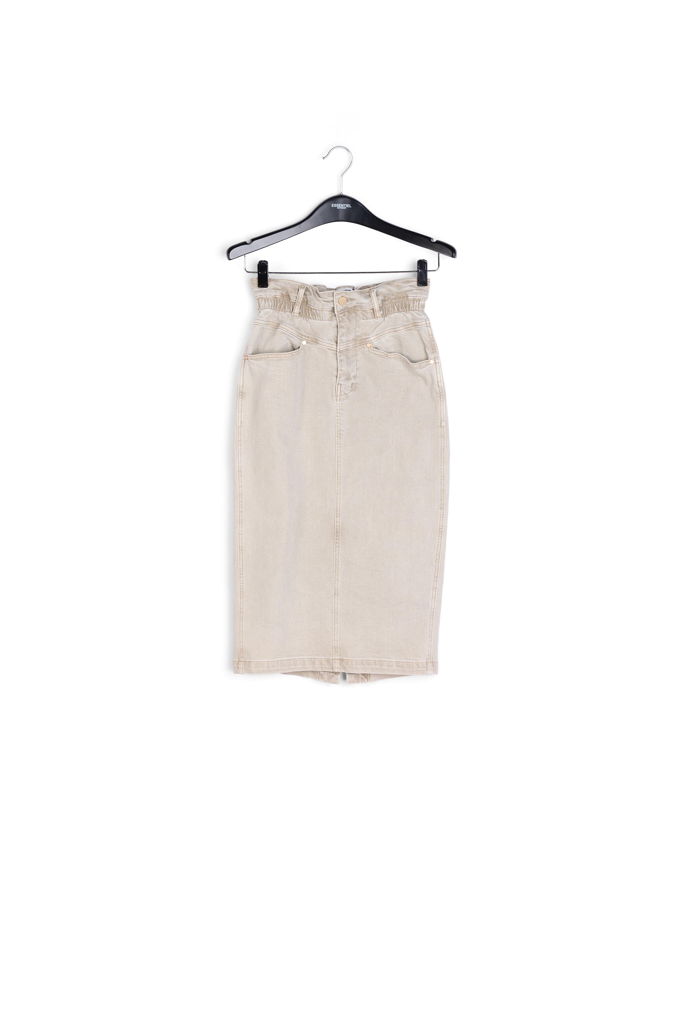 Jupe fourreau en jean beige RE—SSENTIEL | Essentiel second hand