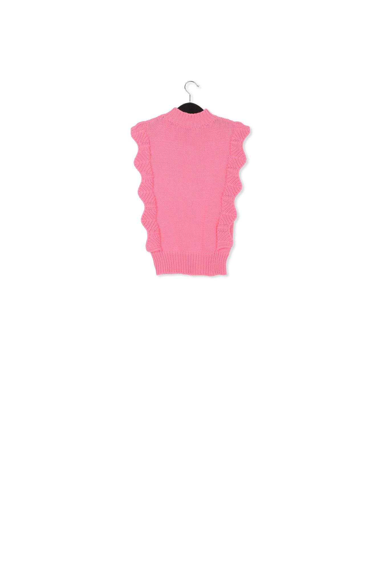 Pull sans manches rose clair à volants RE—SSENTIEL | Essentiel second hand