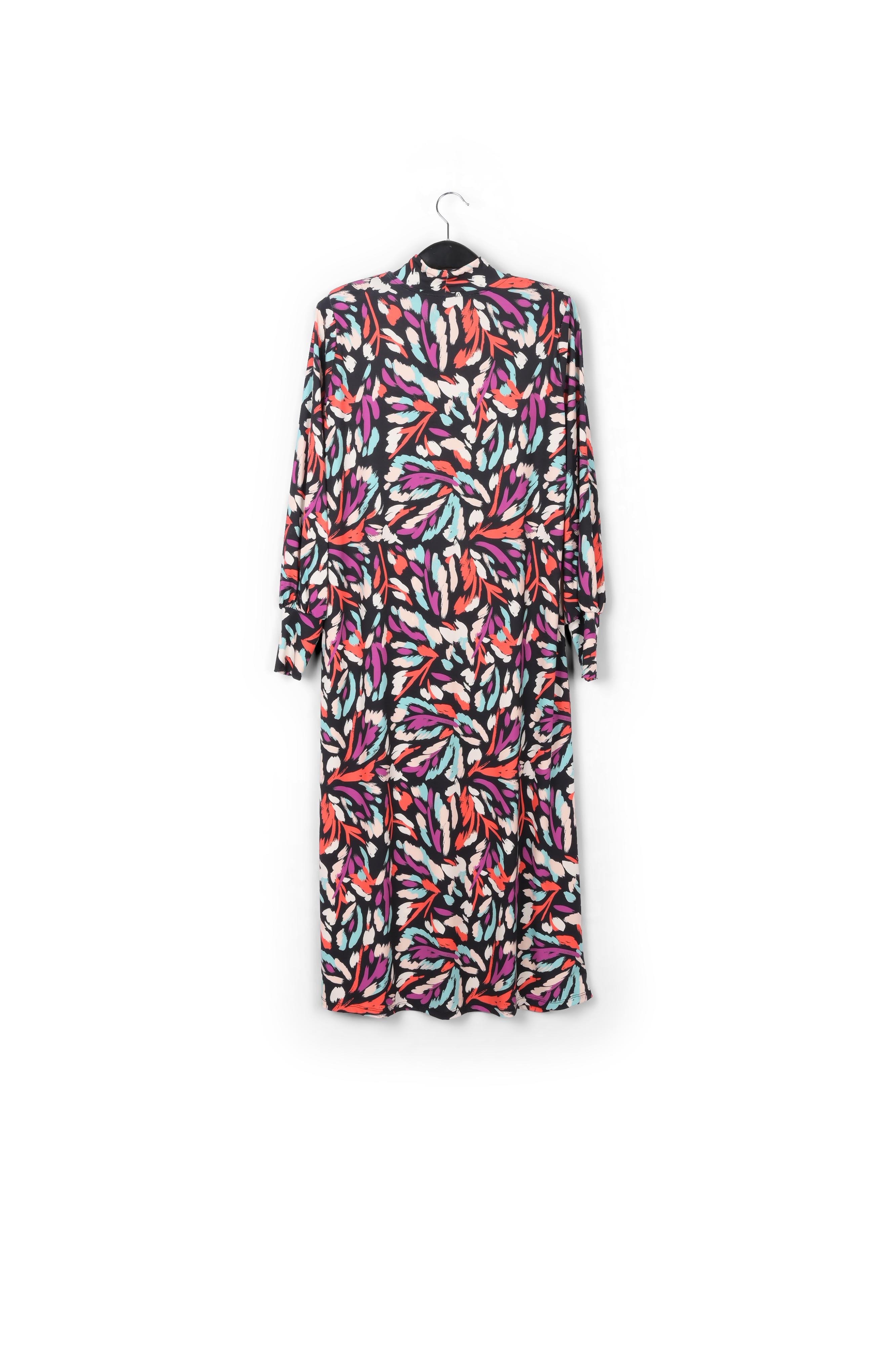 Robe midi en jersey noire, jaune et lilas RE—SSENTIEL | Essentiel second hand