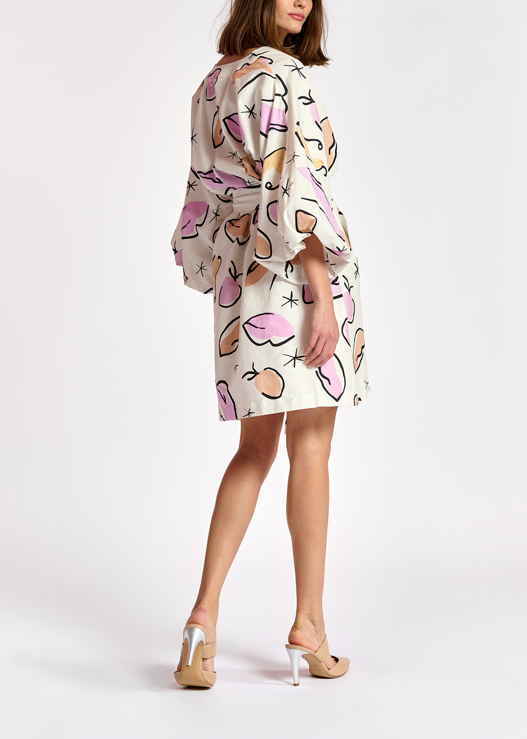 Mini robe blanche à imprimé abstrait RE—SSENTIEL | Essentiel second hand