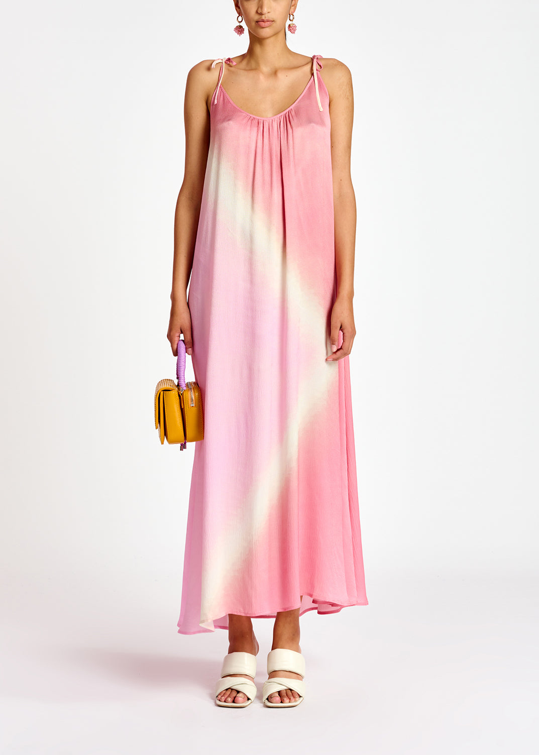 Light pink strappy tie-dye maxi dress RE—SSENTIEL | Essentiel second hand