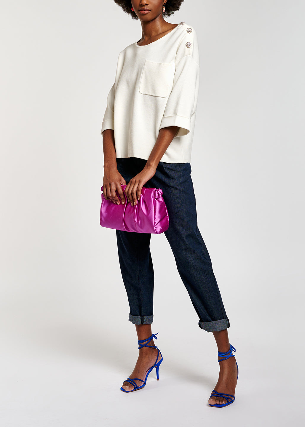 Off-white short-sleeved sweater RE—SSENTIEL | Essentiel second hand