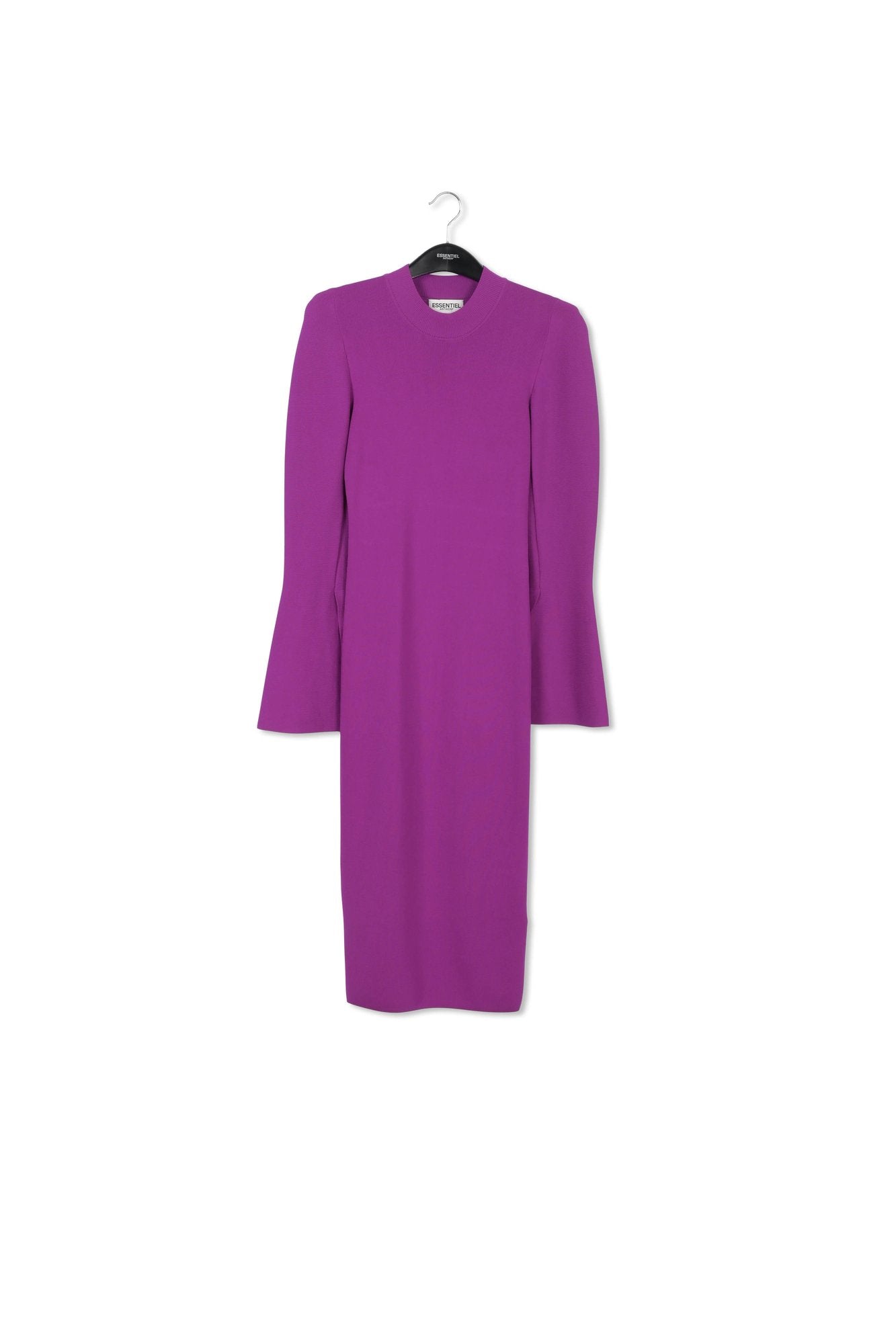 Purple midi-length knit dress with trumpet sleeves RE—SSENTIEL | Essentiel second hand