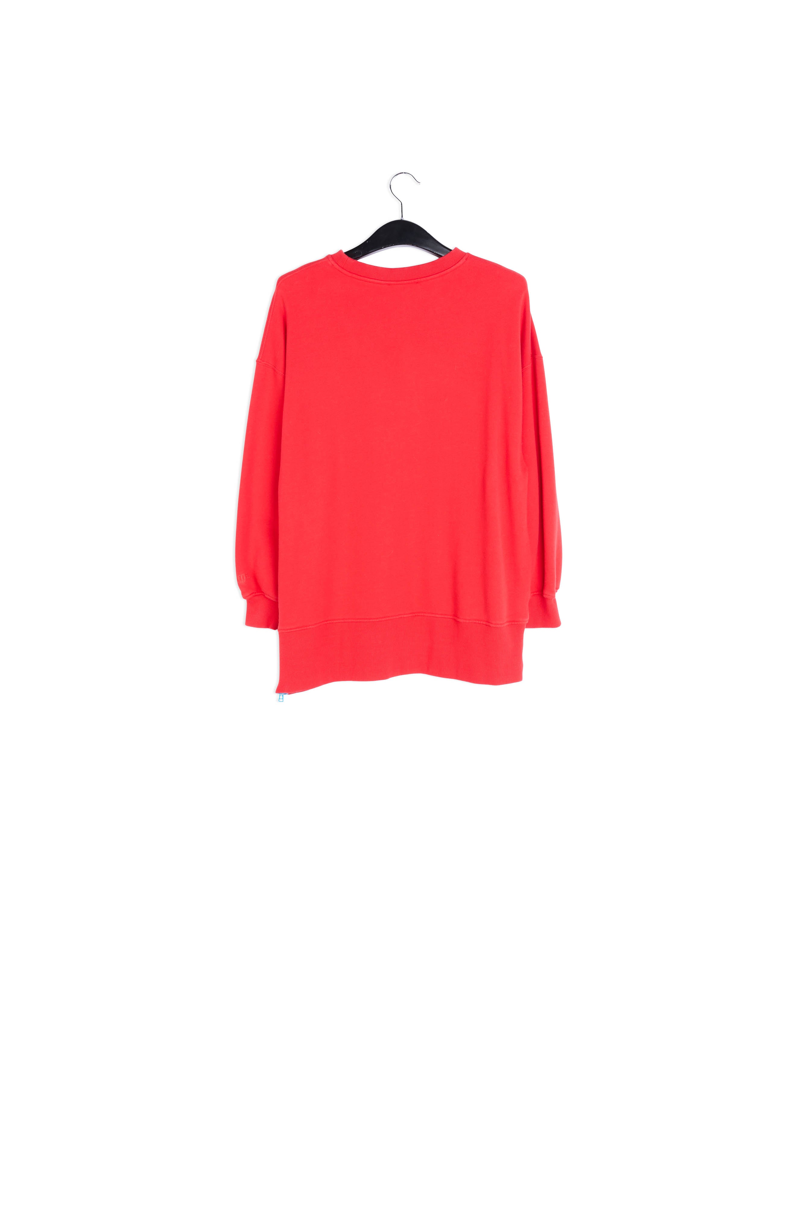Red organic cotton sweatshirt with boxy cut RE—SSENTIEL | Essentiel second hand