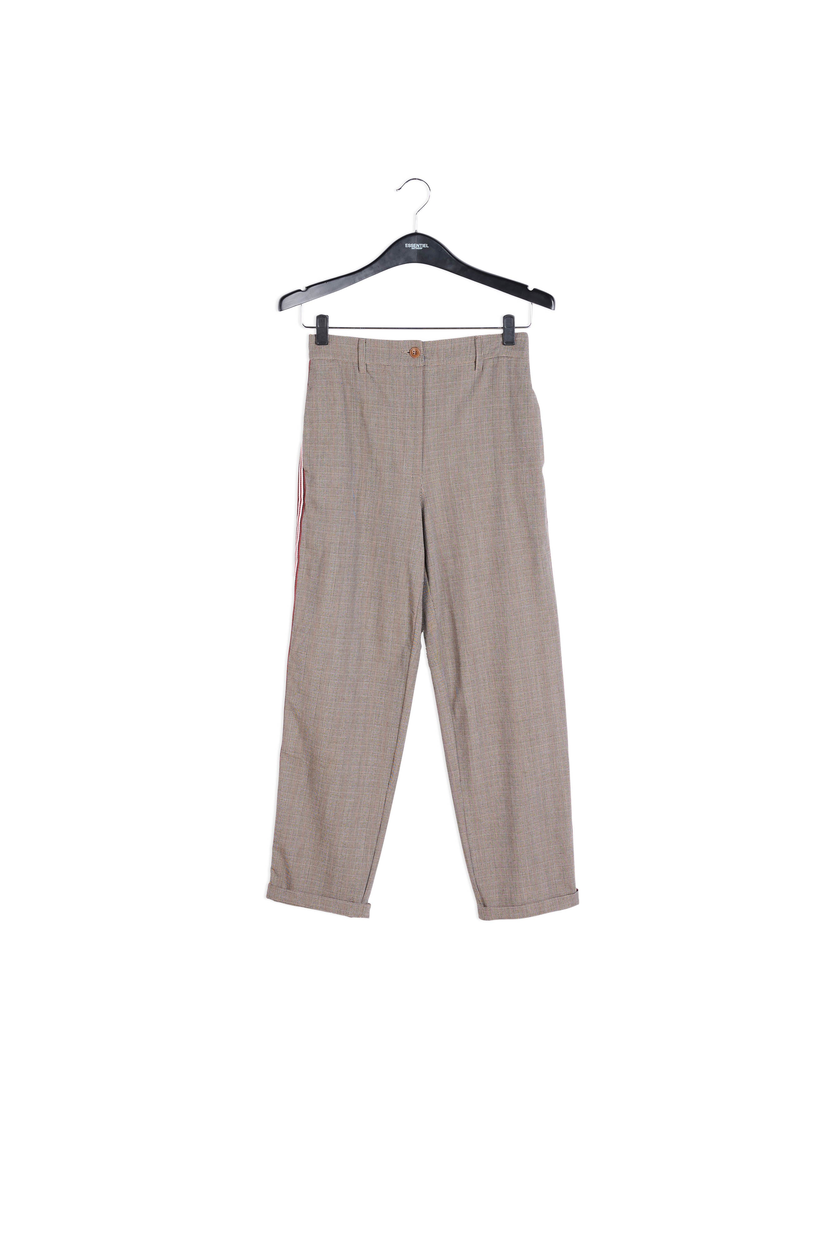 Pantalon gris clair à carreaux RE—SSENTIEL | Essentiel second hand