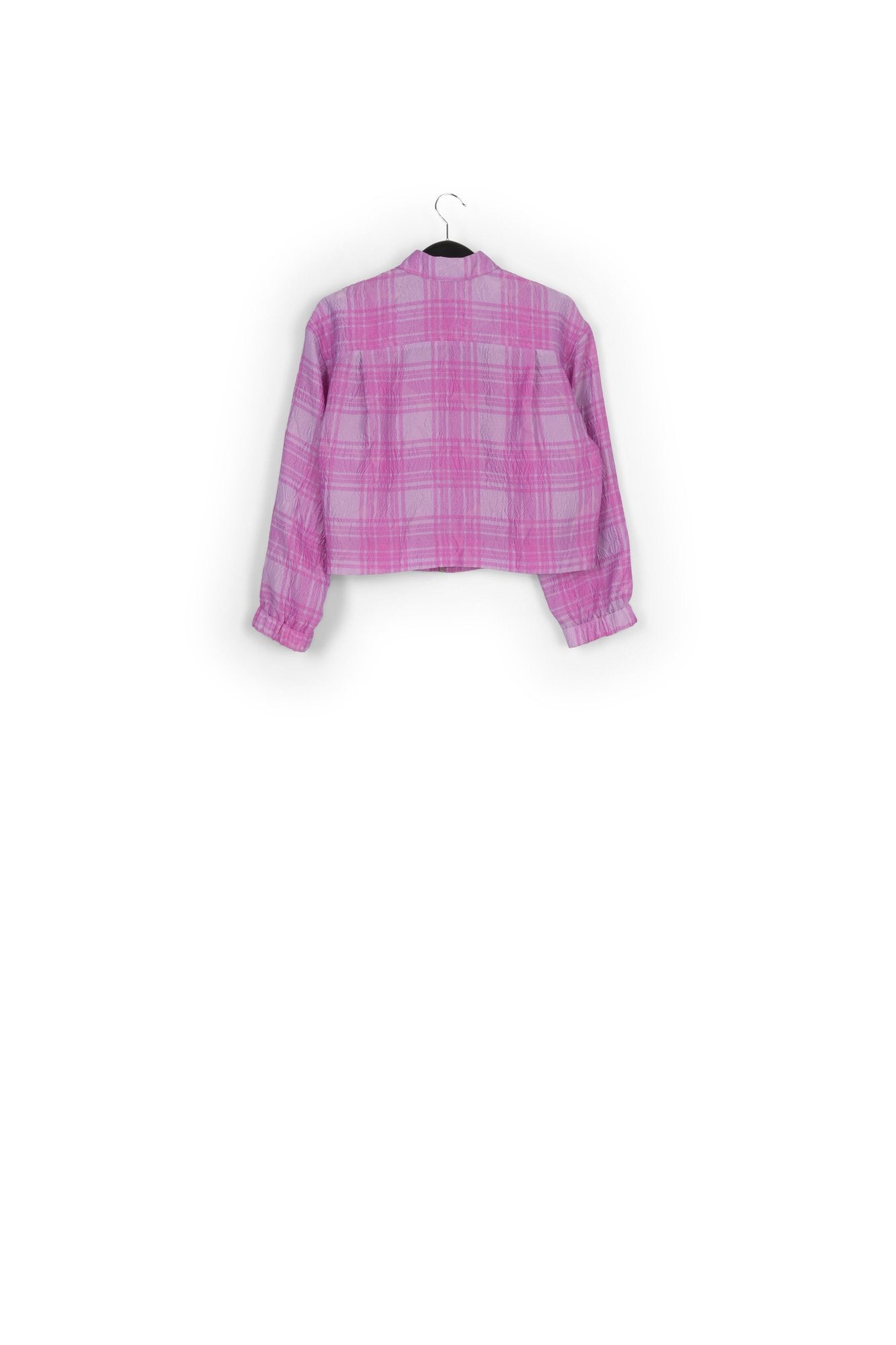 Lilac and purple checked cropped jacket RE—SSENTIEL | Essentiel second hand