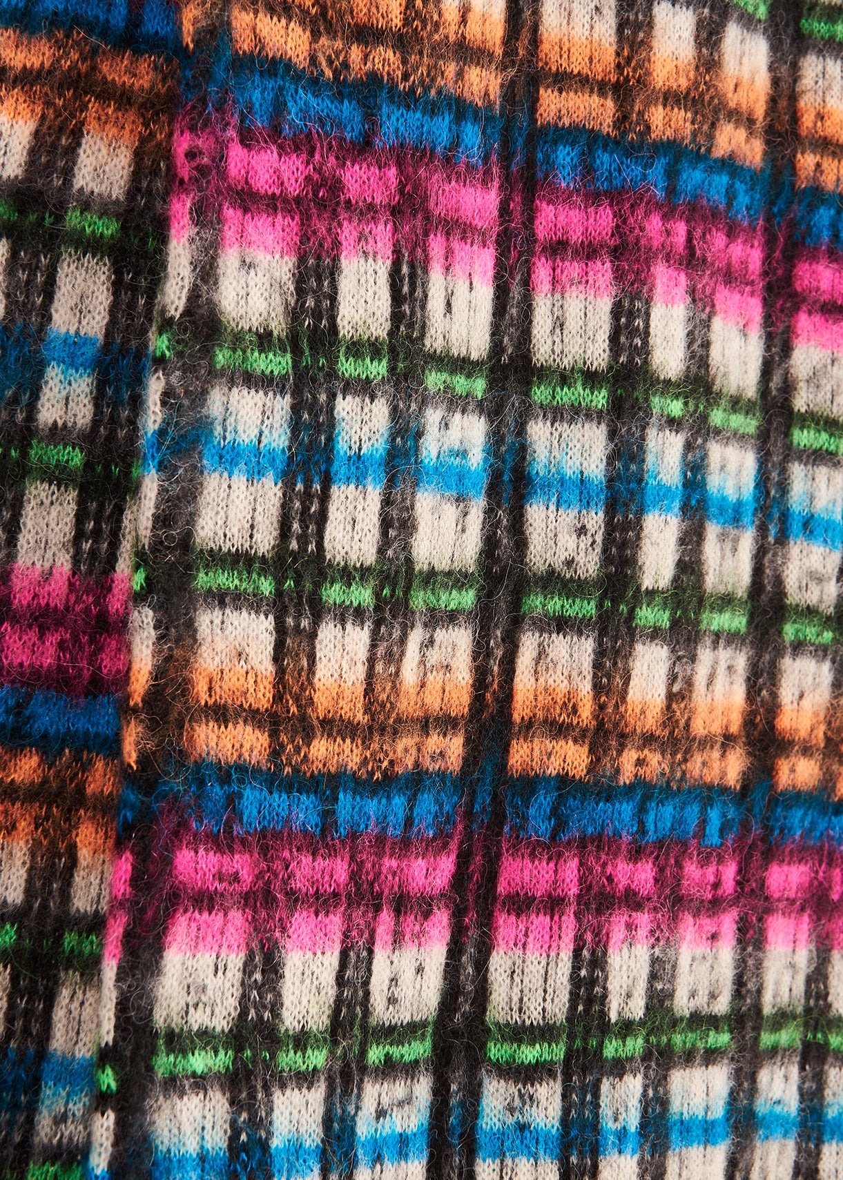 Black, white and fuschia brushed knit scarf RE—SSENTIEL | Essentiel second hand