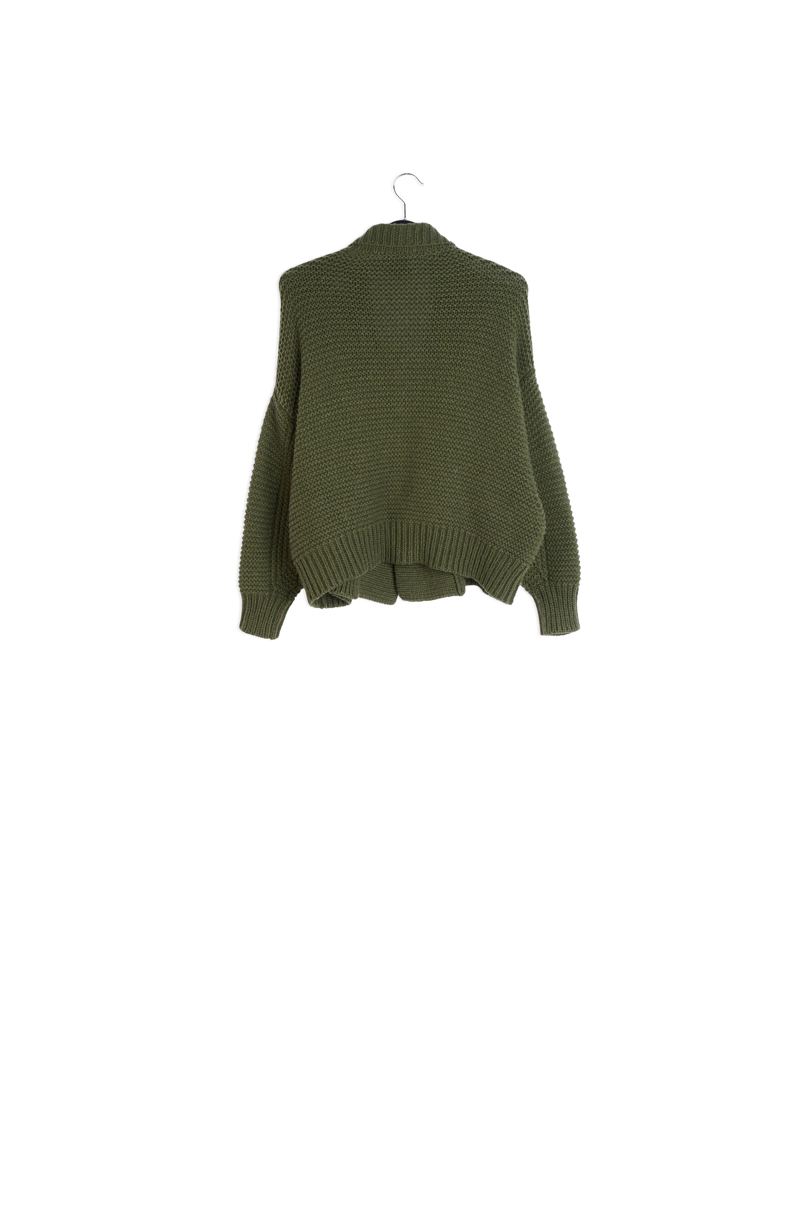Pine green big sleeves knit cardigan RE—SSENTIEL | Essentiel second hand