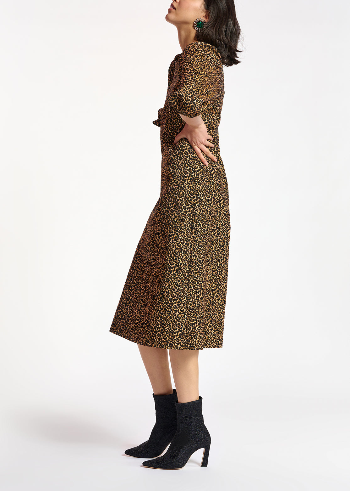 Jacquard midi-length dress with leopard motif RE—SSENTIEL | Essentiel second hand