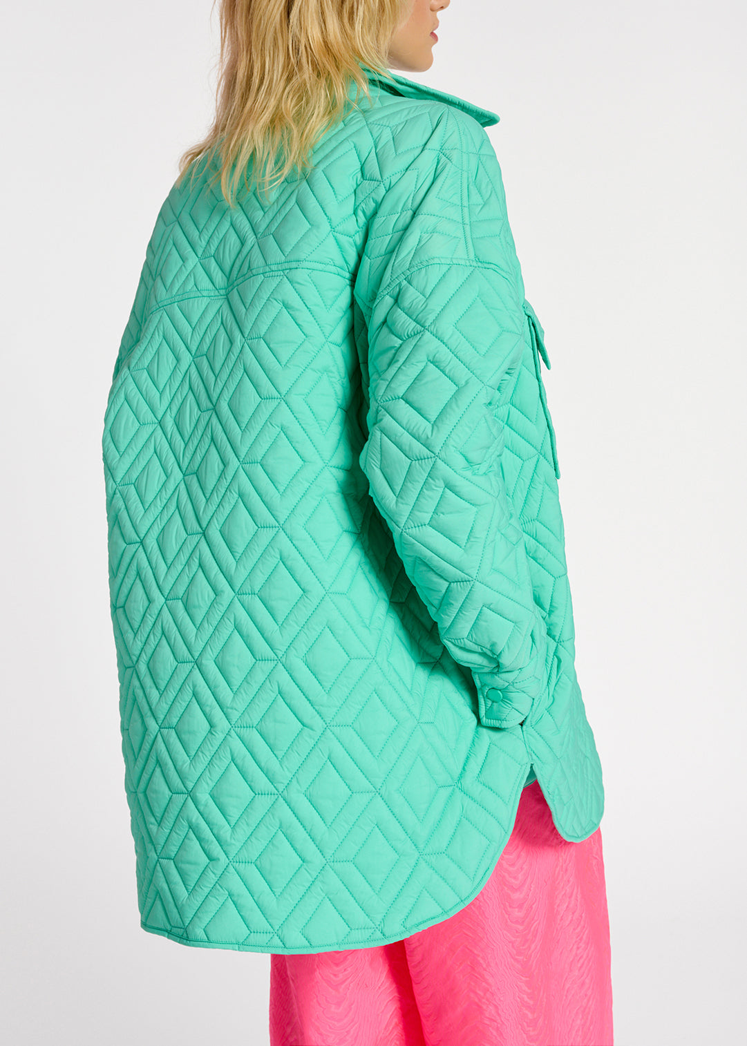 Turquoise quilted jacket RE—SSENTIEL | Essentiel second hand