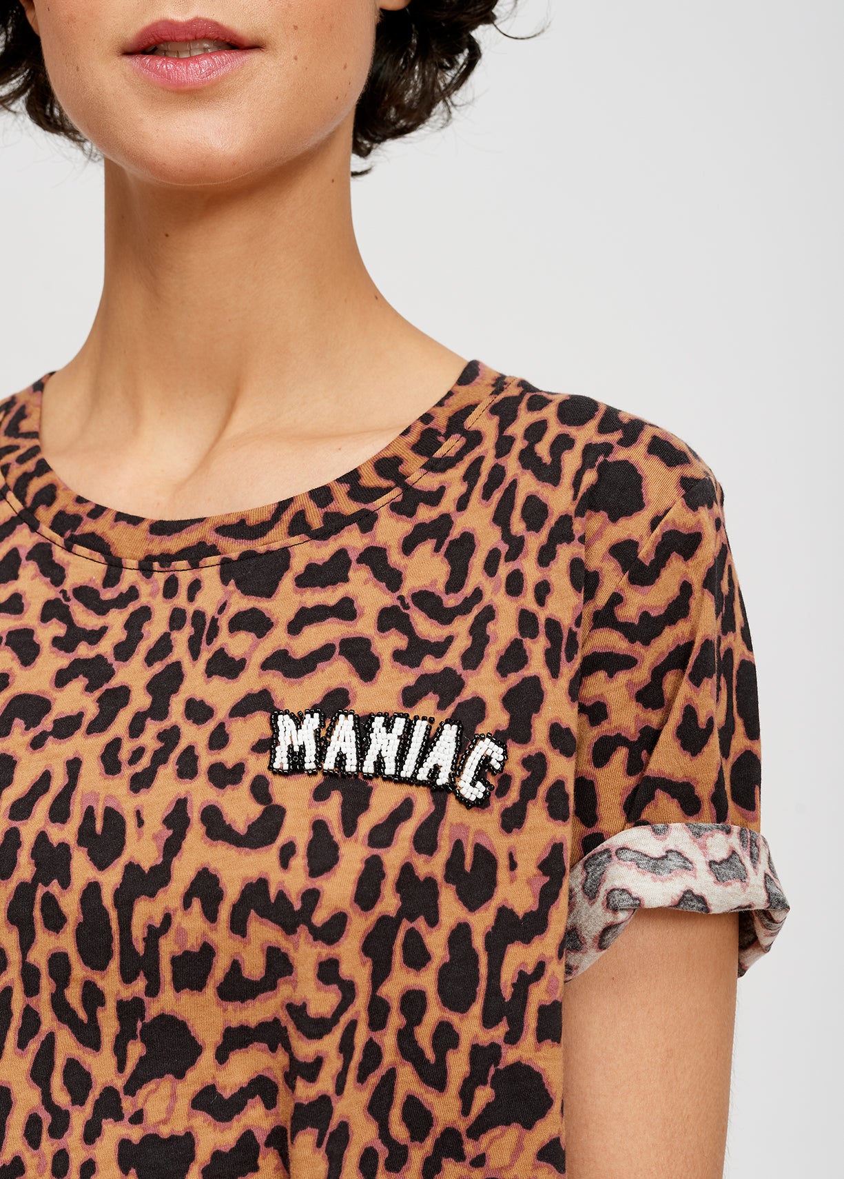Embroidered leopard-print T-shirt RE—SSENTIEL | Essentiel second hand