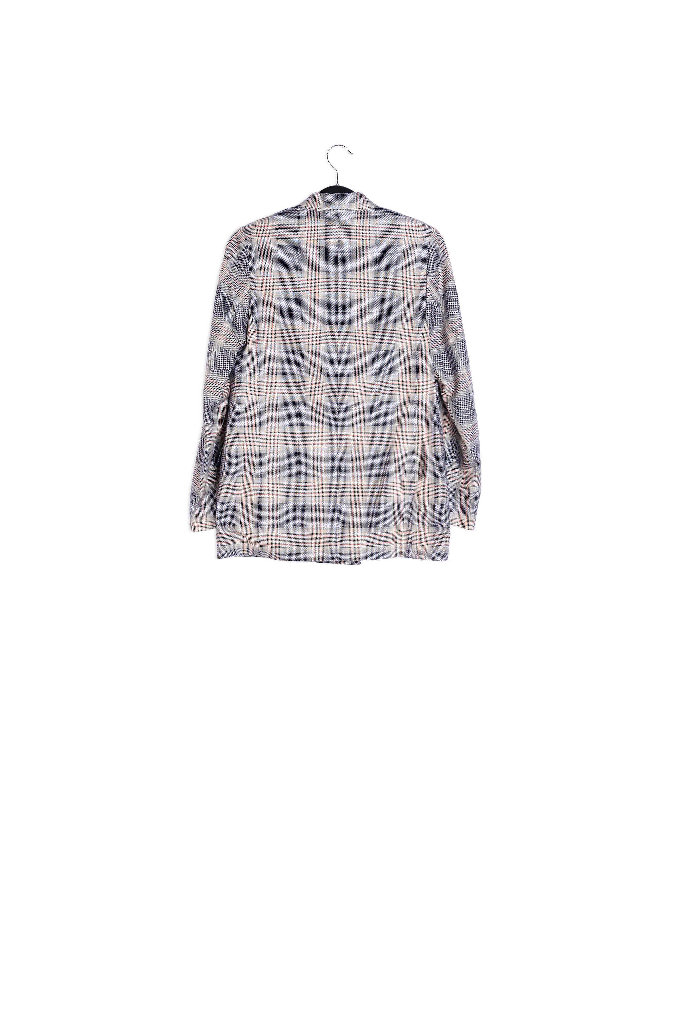 Veste croisée en tartan gris RE—SSENTIEL | Essentiel second hand