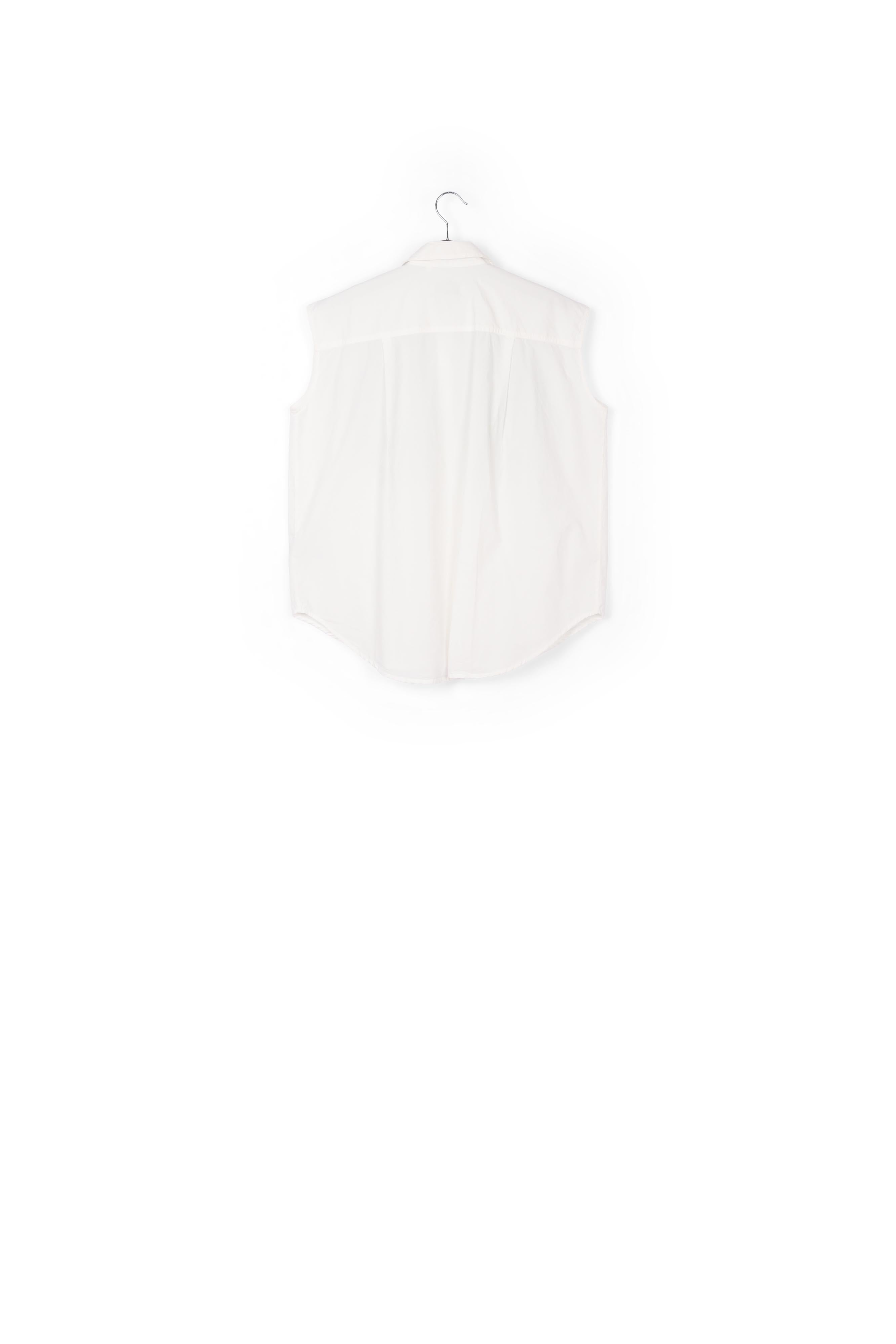 White sequin and rhinestone-embellished sleeveless shirt RE—SSENTIEL | Essentiel second hand