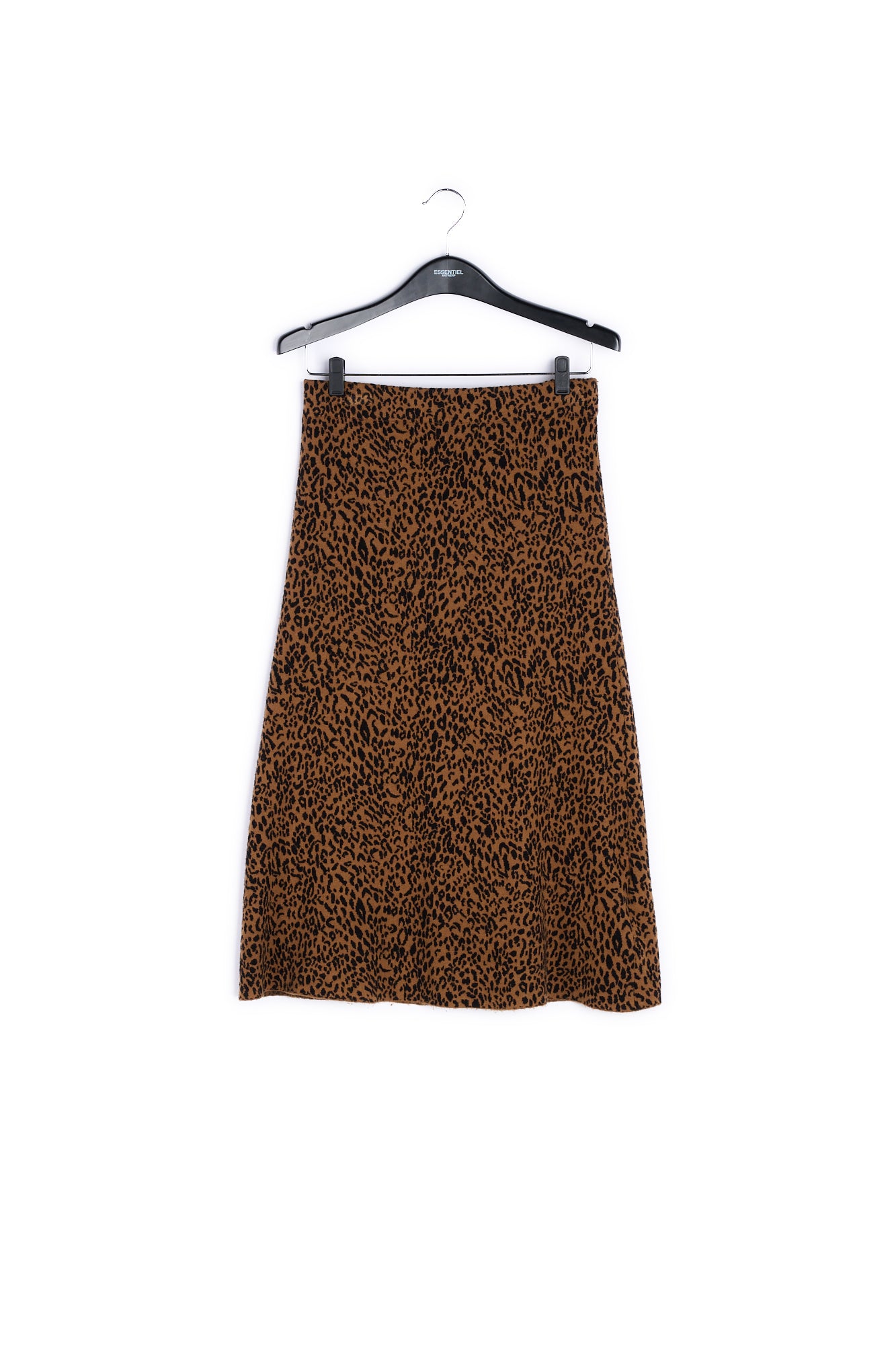 Leopard-print knitted midi skirt RE—SSENTIEL | Essentiel second hand