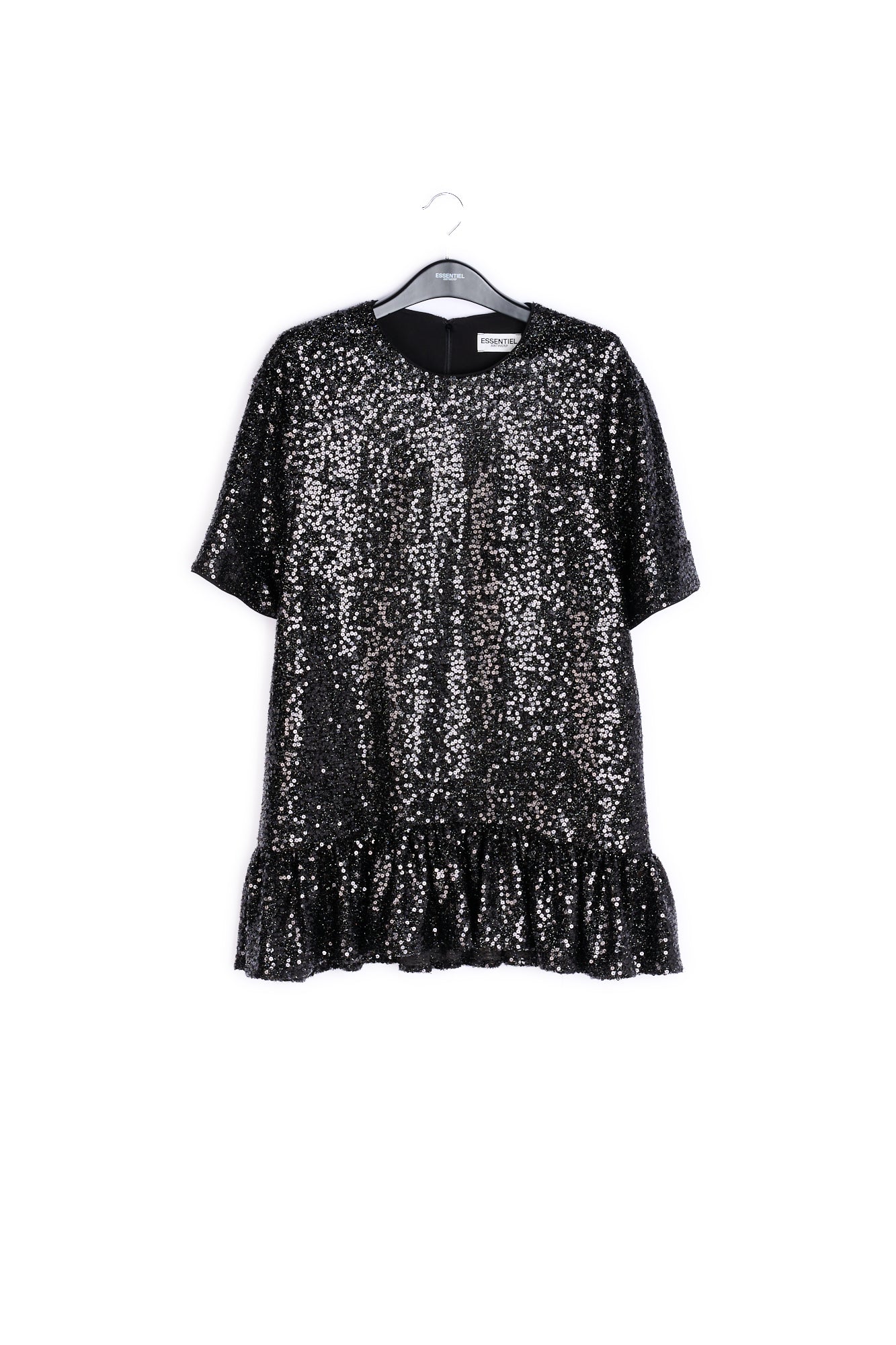 Black sequin-embroidered mini dress RE—SSENTIEL | Essentiel second hand