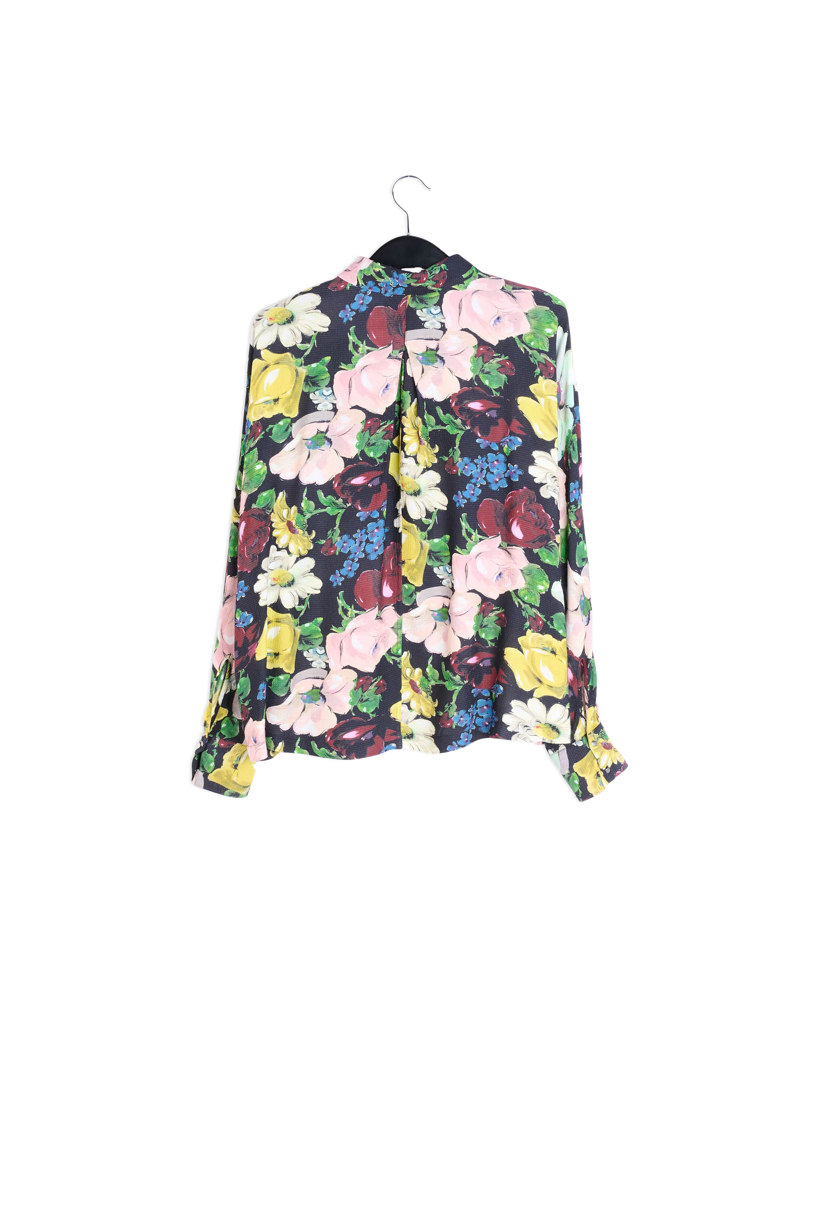 Zwart oversized hemd met print RE—SSENTIEL | Essentiel second hand