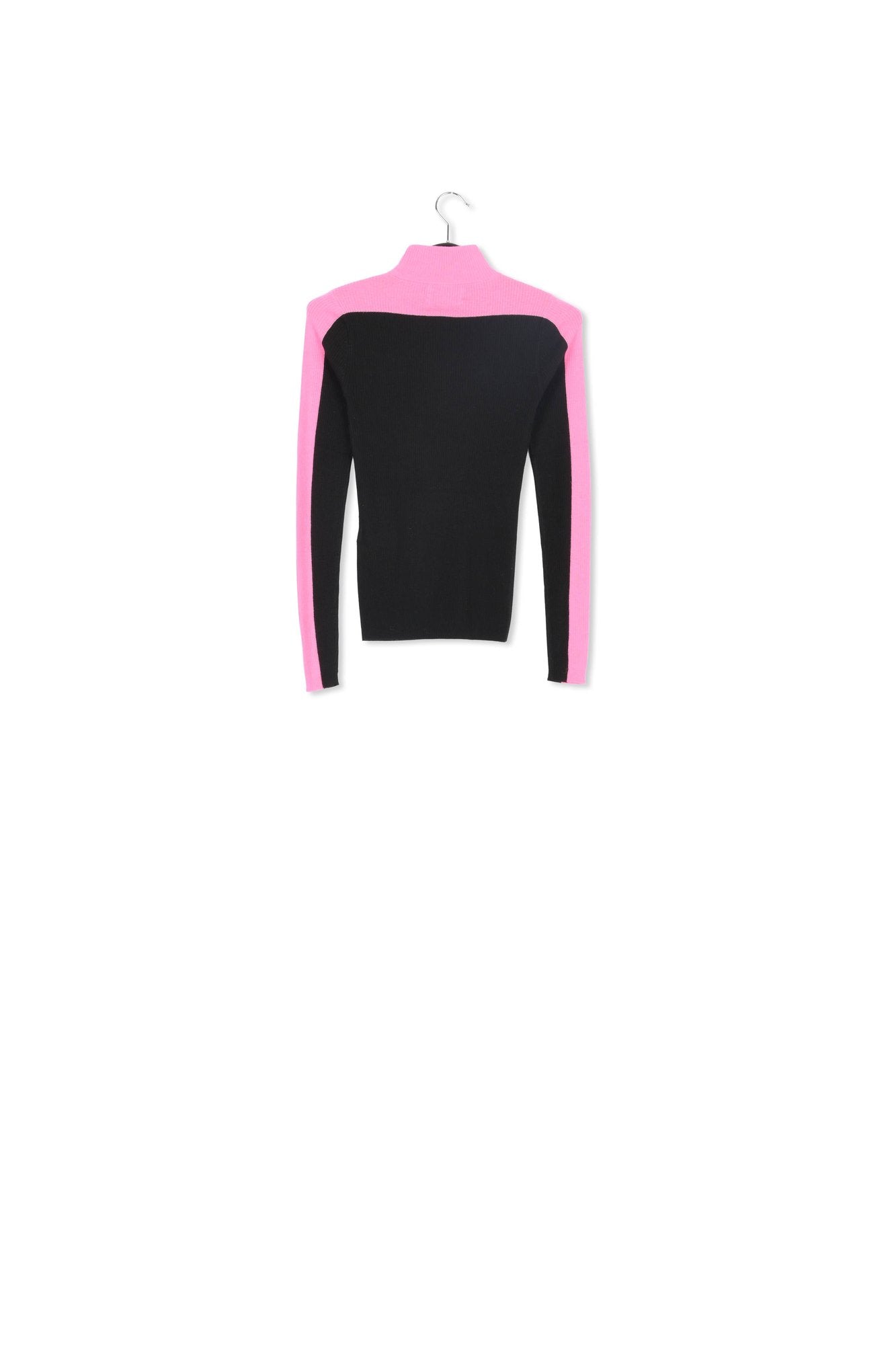 Black and pink two-tone turtleneck knit sweater RE—SSENTIEL | Essentiel second hand