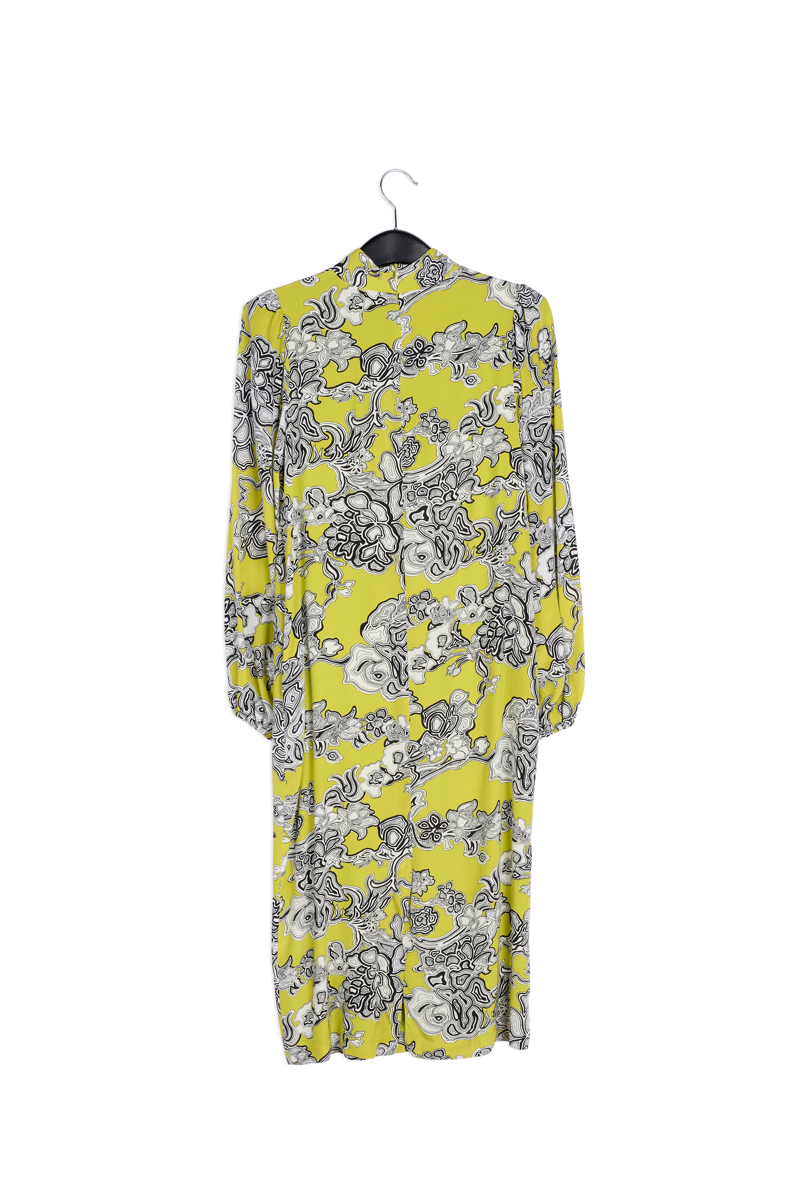 Lime green floral-print midi dress RE—SSENTIEL | Essentiel second hand