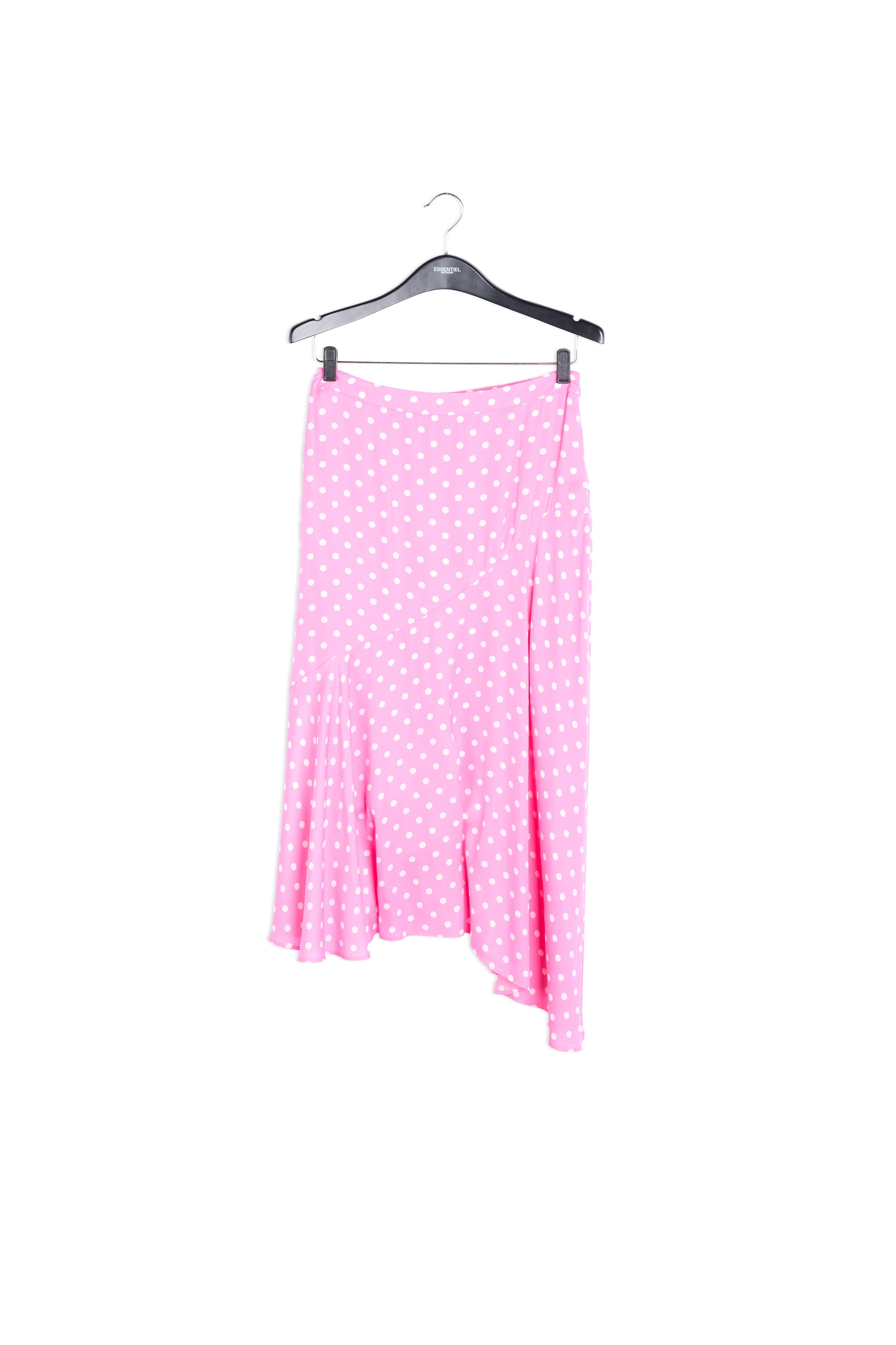 Jupe midi rose fluo à pois RE—SSENTIEL | Essentiel second hand