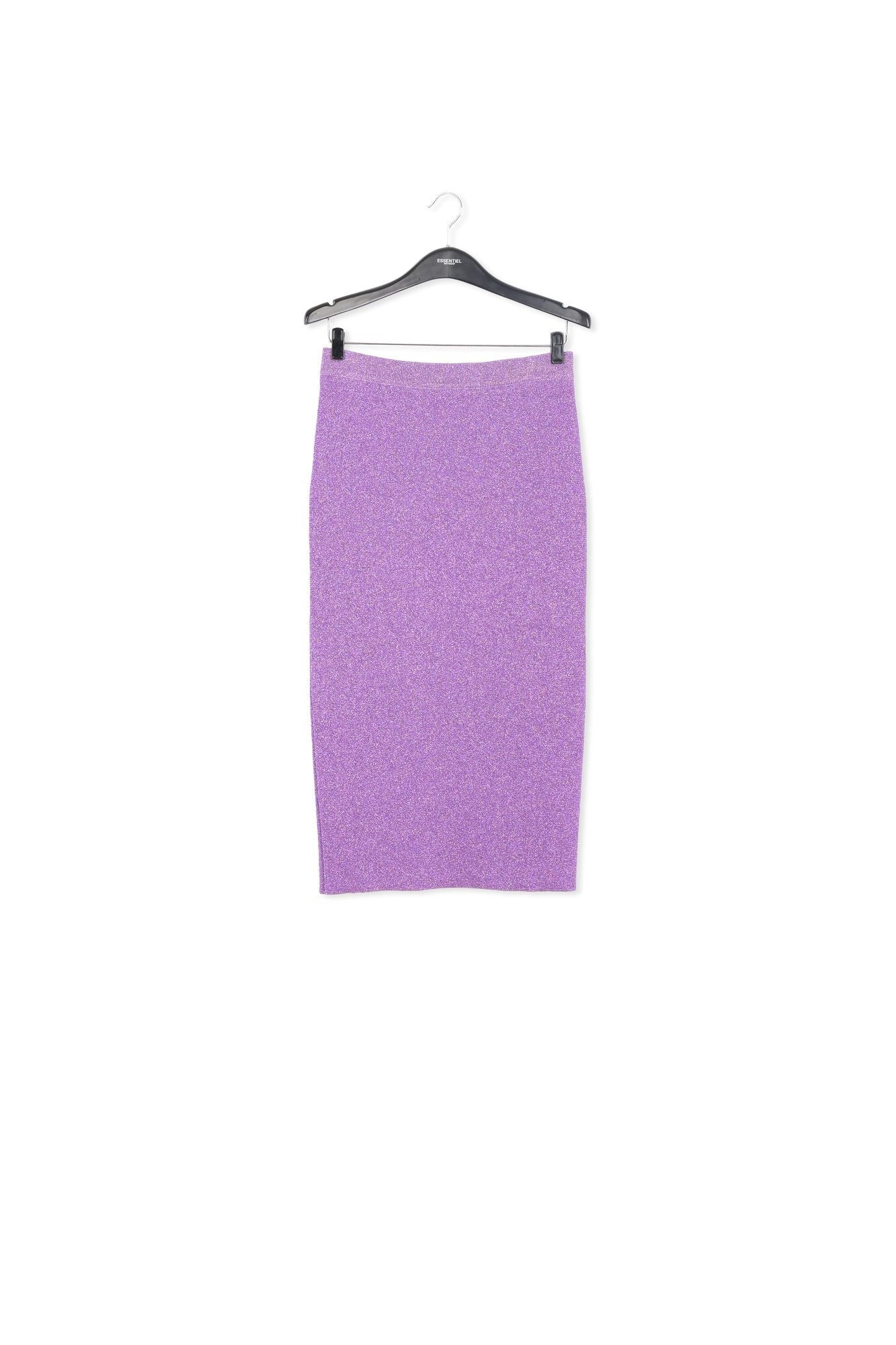 Purple lurex knitted midi skirt RE—SSENTIEL | Essentiel second hand