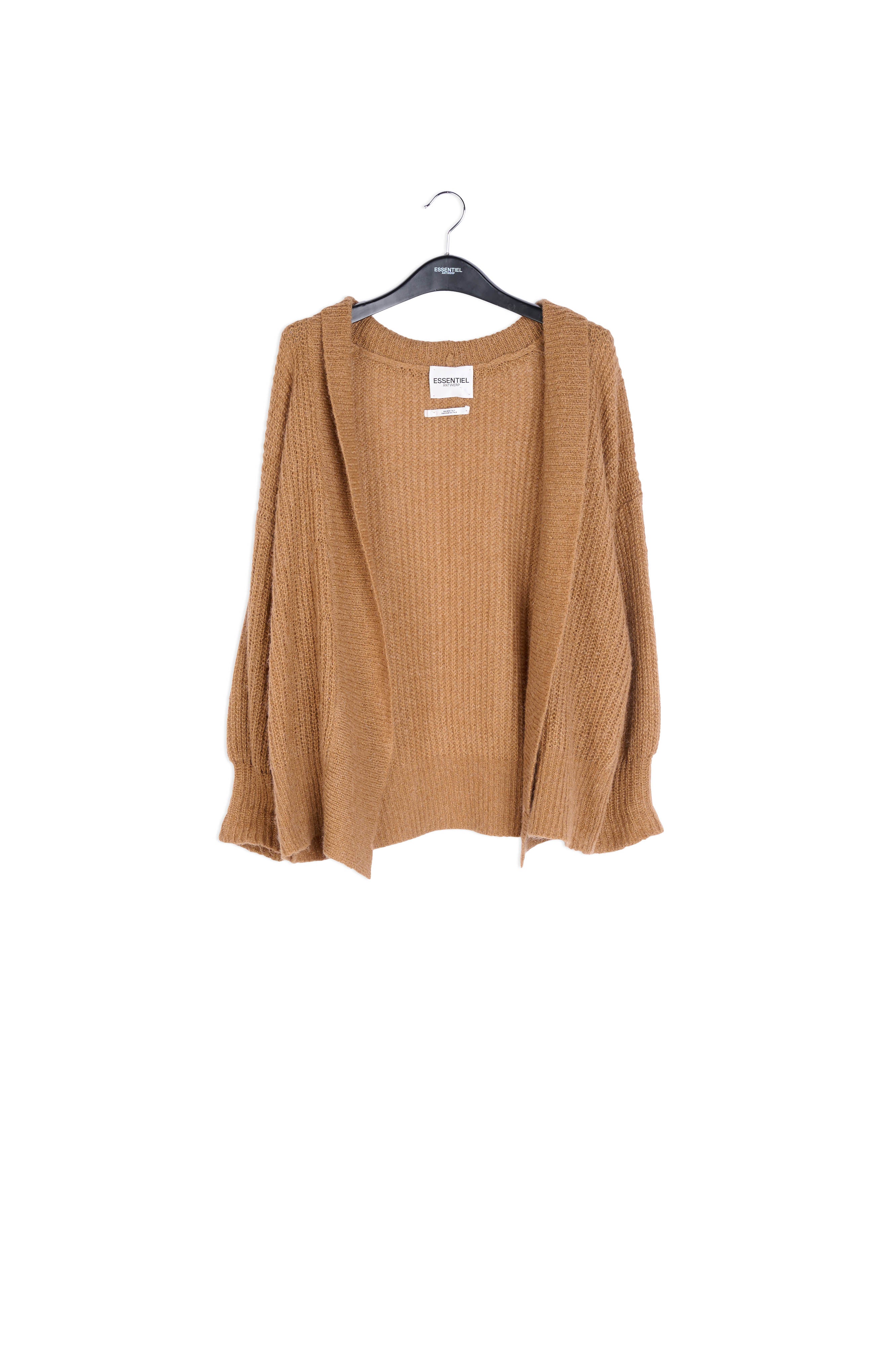 Light brown shawl collar cardigan RE—SSENTIEL | Essentiel second hand