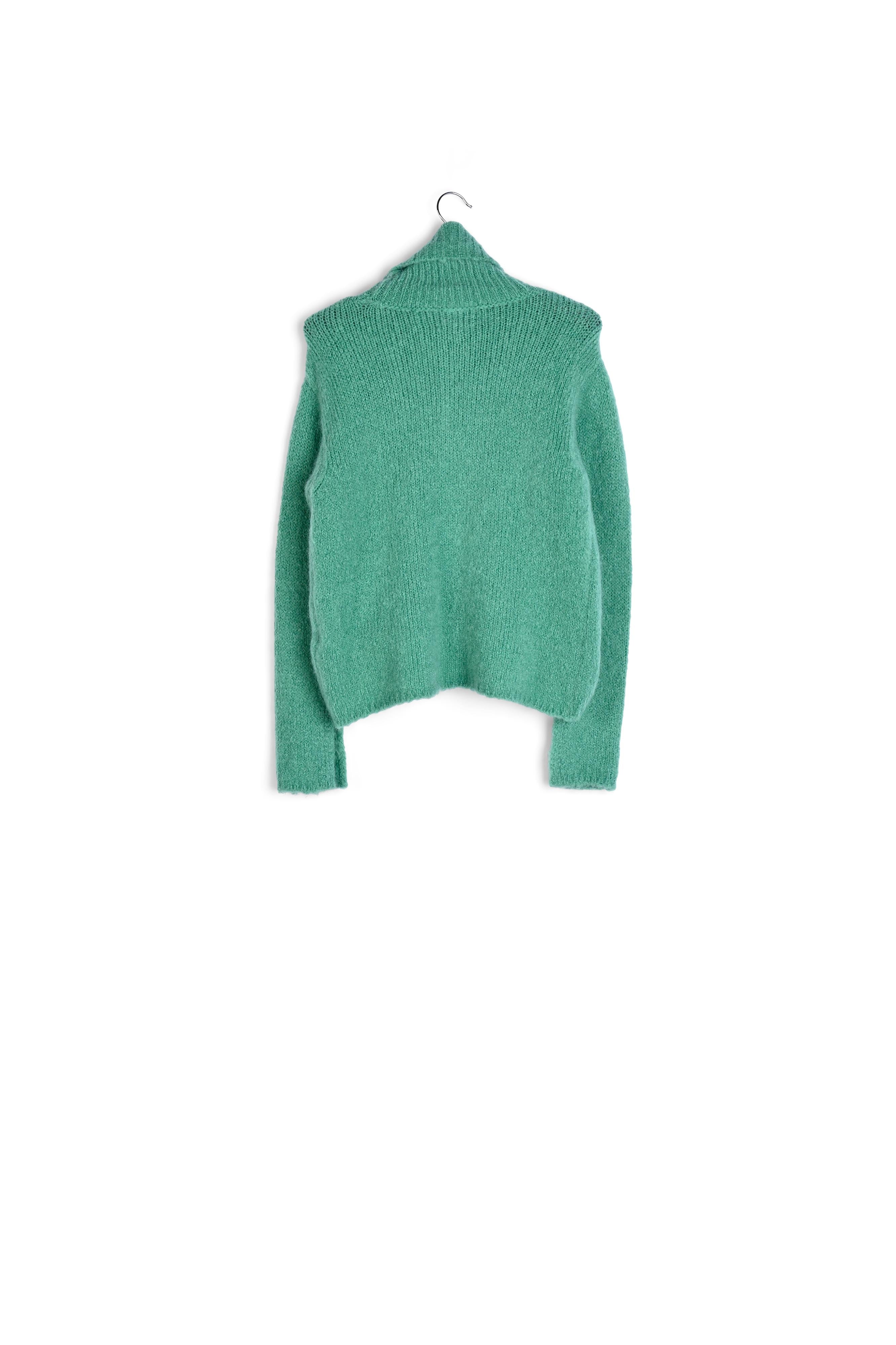 Teal mohair-blend turtleneck sweater RE—SSENTIEL | Essentiel second hand