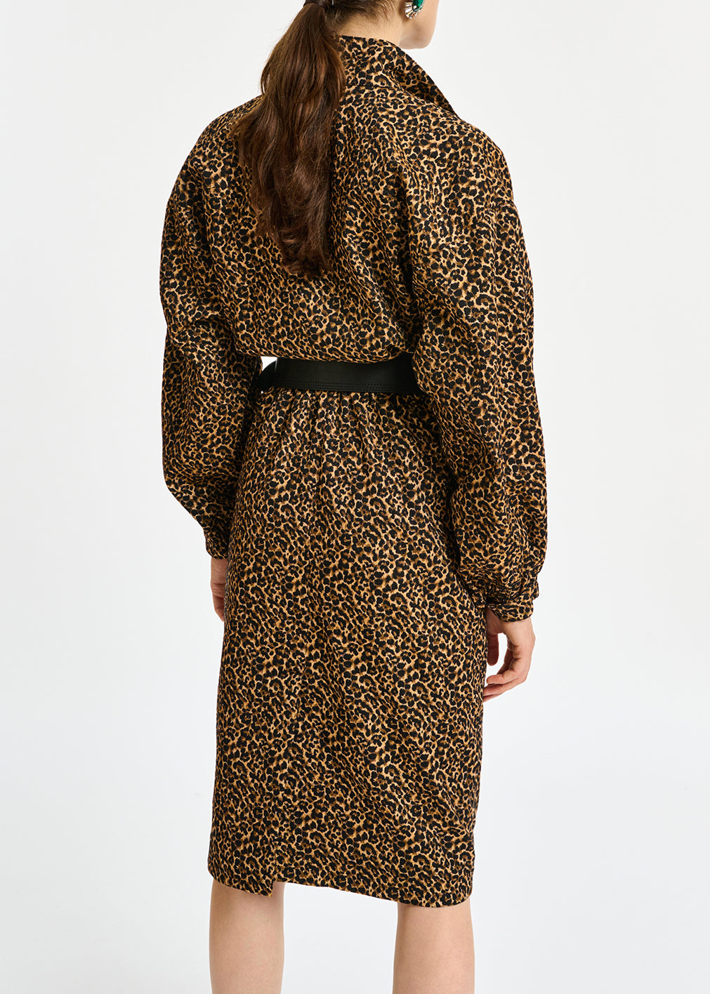 Jacquard knee-length dress with leopard motif RE—SSENTIEL | Essentiel second hand