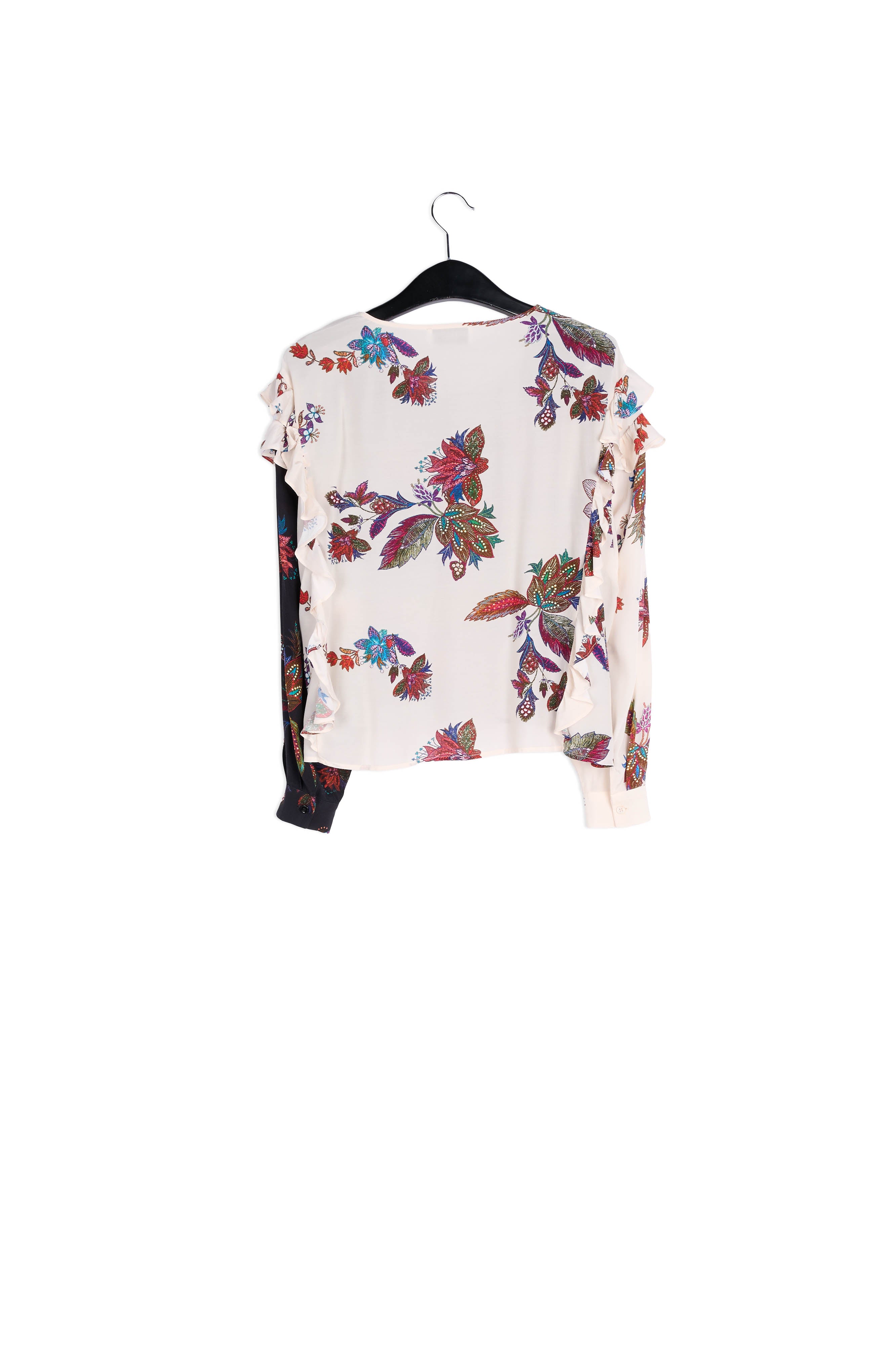 Black and white top with floral print RE—SSENTIEL | Essentiel second hand