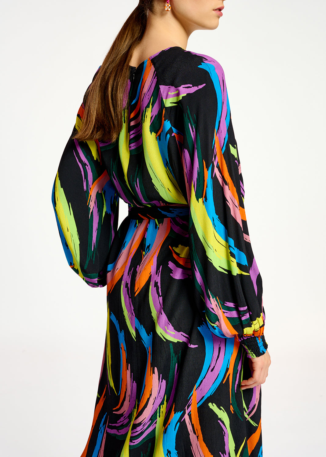 Multicolor abstract print midi-length dress RE—SSENTIEL | Essentiel second hand