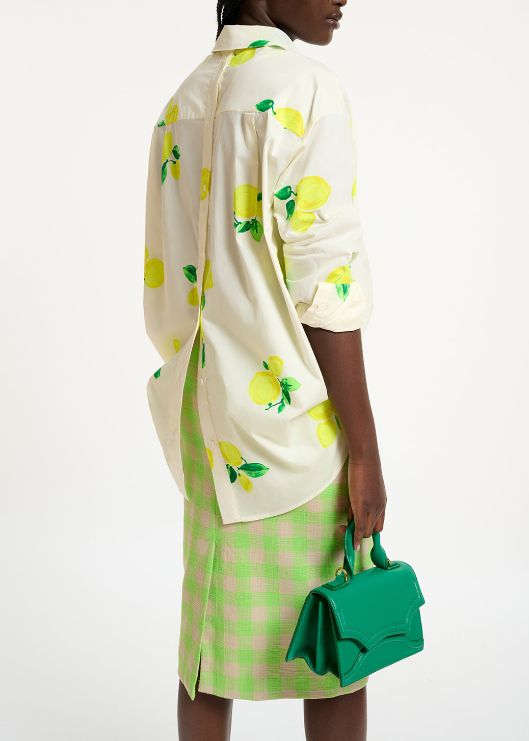 White cotton shirt with lemon print RE—SSENTIEL | Essentiel second hand