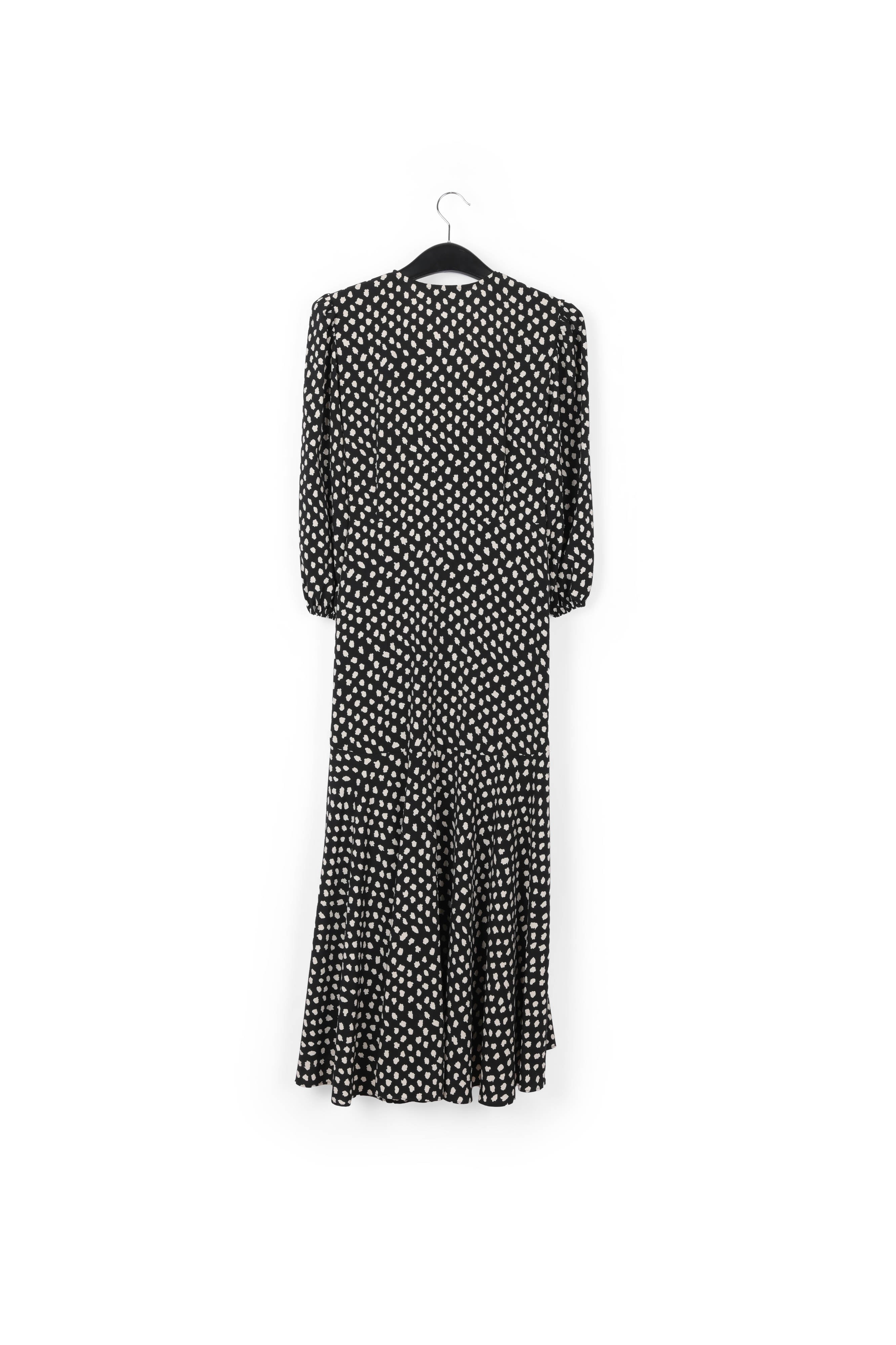 Black polka dot wrap maxi dress RE—SSENTIEL | Essentiel second hand