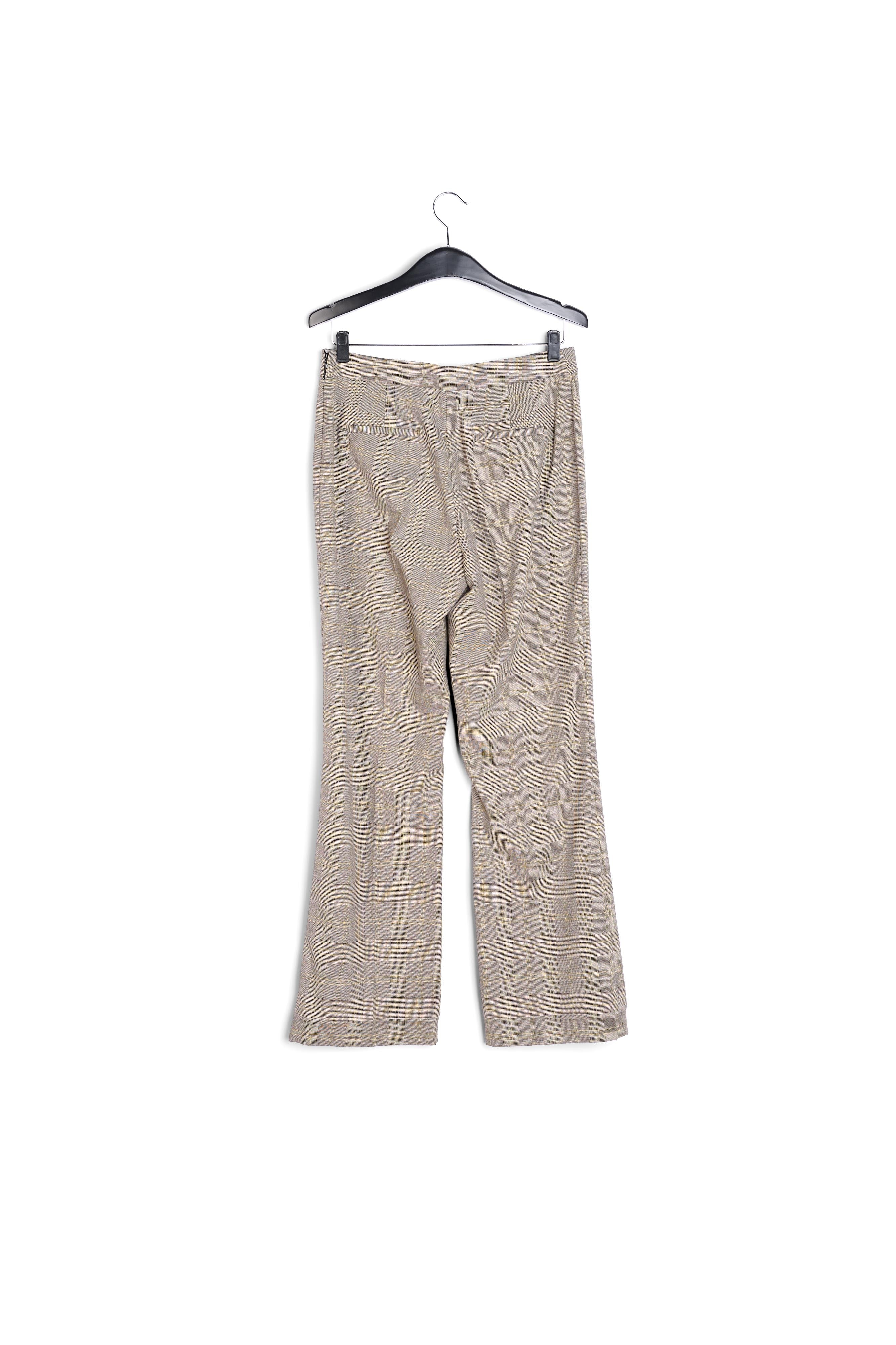 Pantalon classique beige à carreaux RE—SSENTIEL | Essentiel second hand