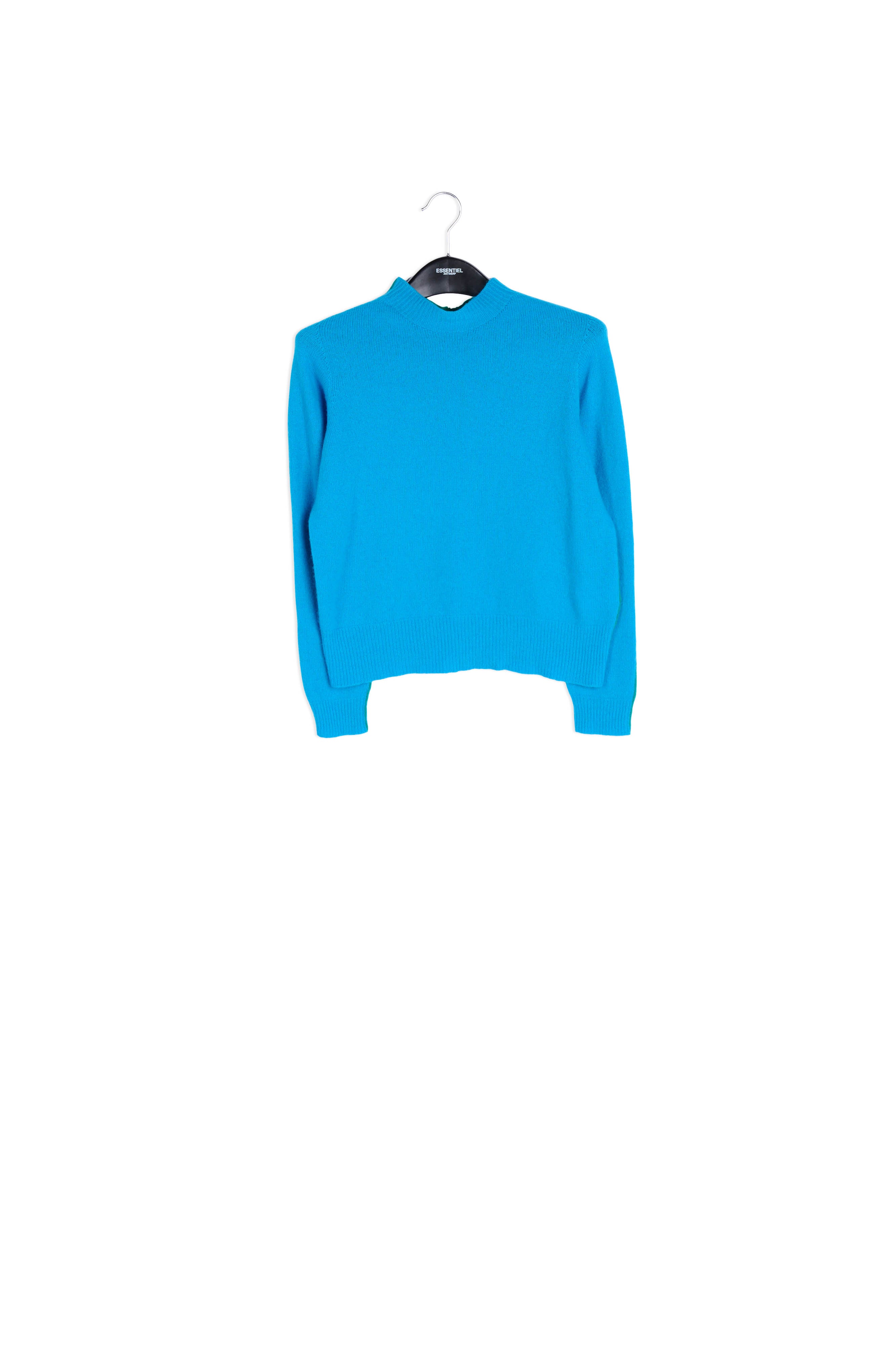 Blue and green merino-cashmere knit sweater RE—SSENTIEL | Essentiel second hand