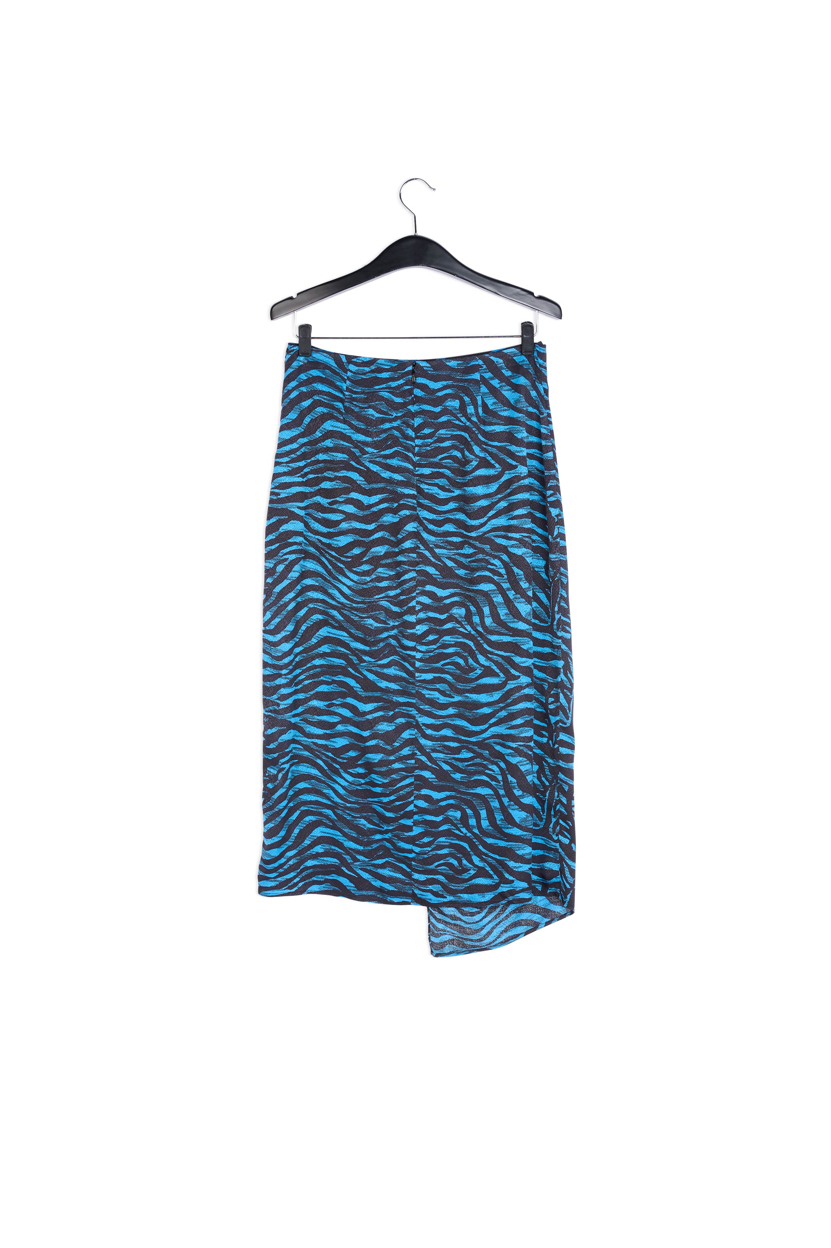 Blue and black wrap effect long pencil skirt RE—SSENTIEL | Essentiel second hand