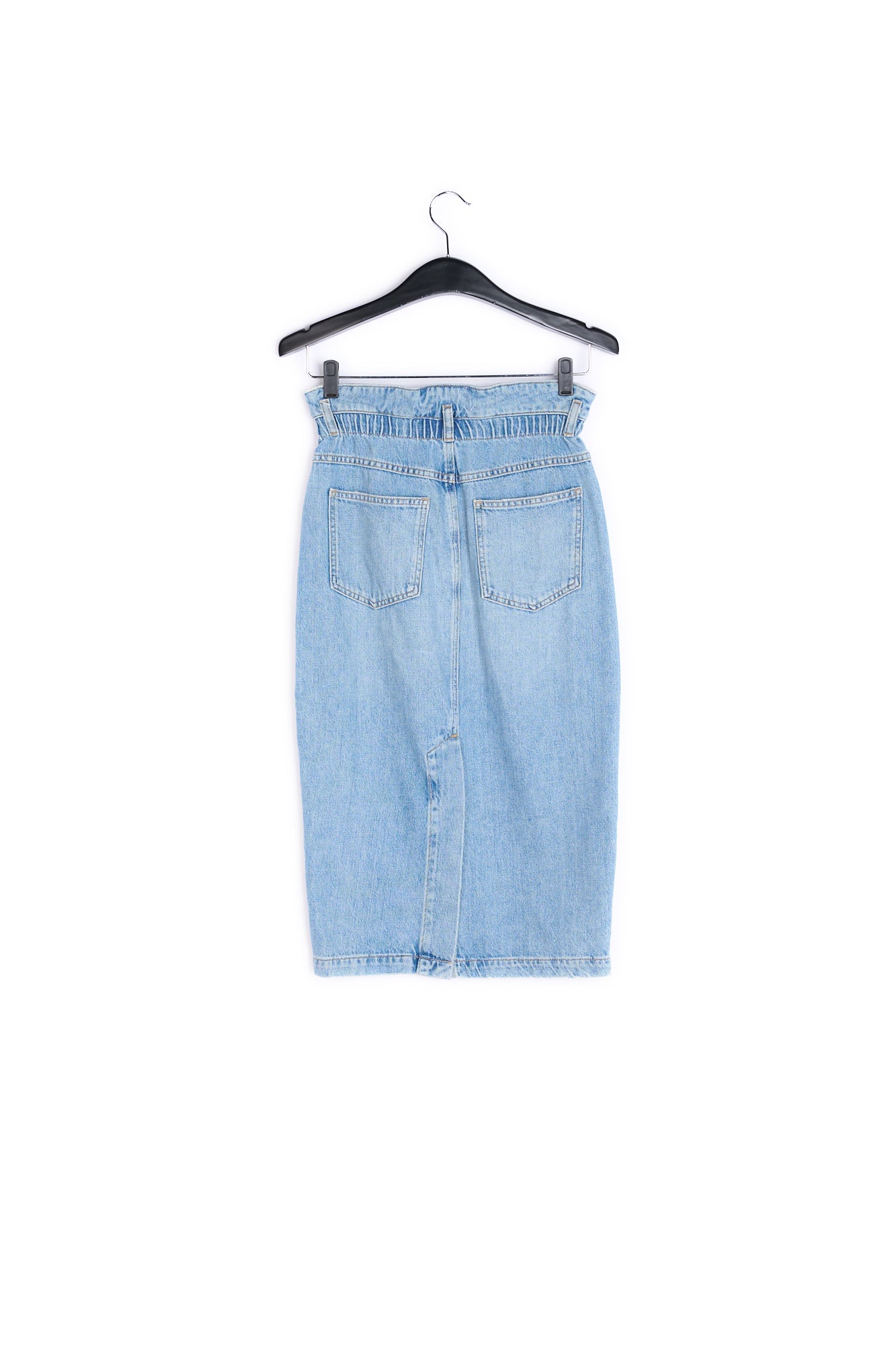 Blue high-waisted denim pencil skirt RE—SSENTIEL | Essentiel second hand